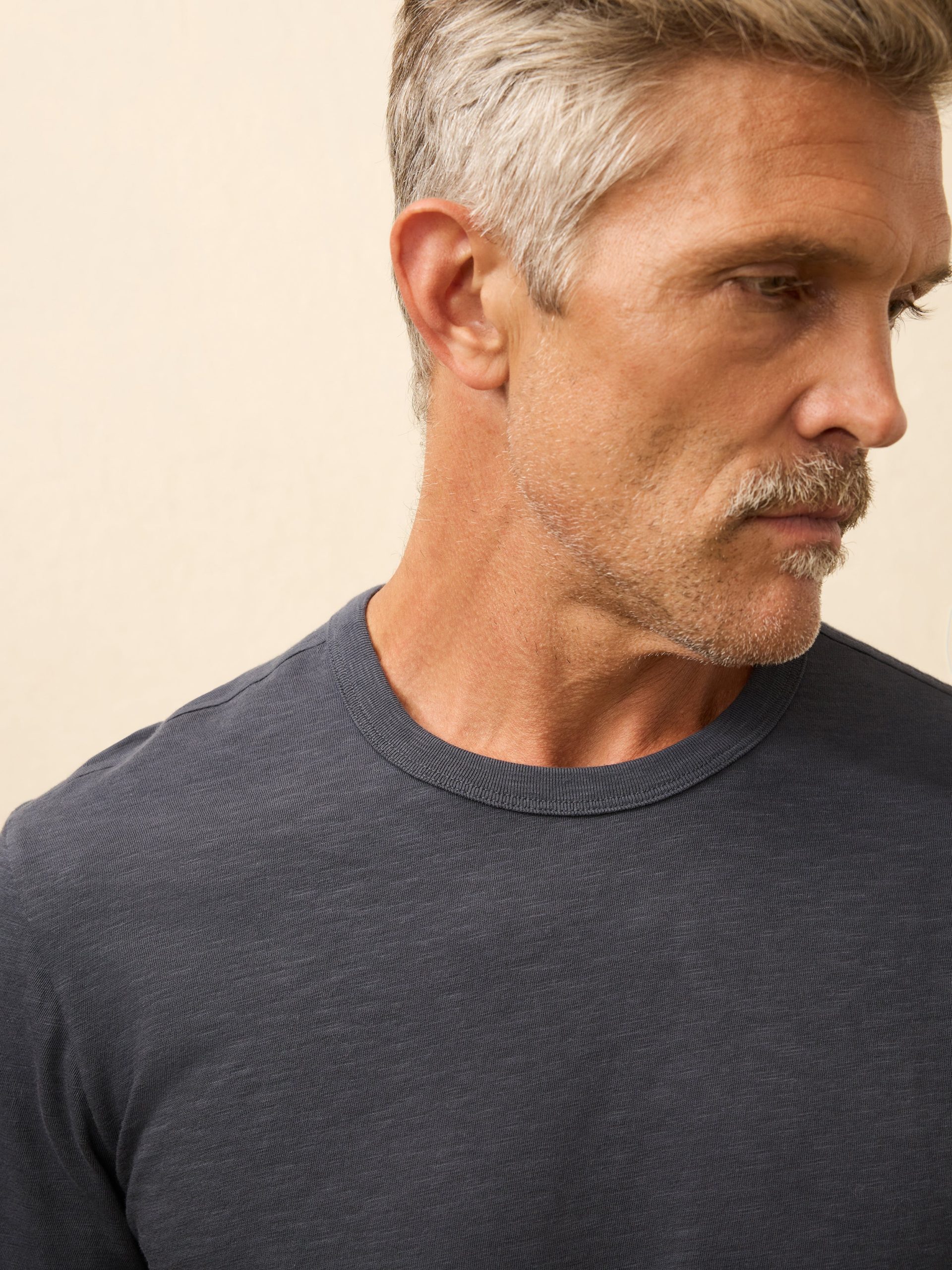 Long-Sleeve Sunwashed Regenerative Cotton Tee - Dune Navy - Image 2