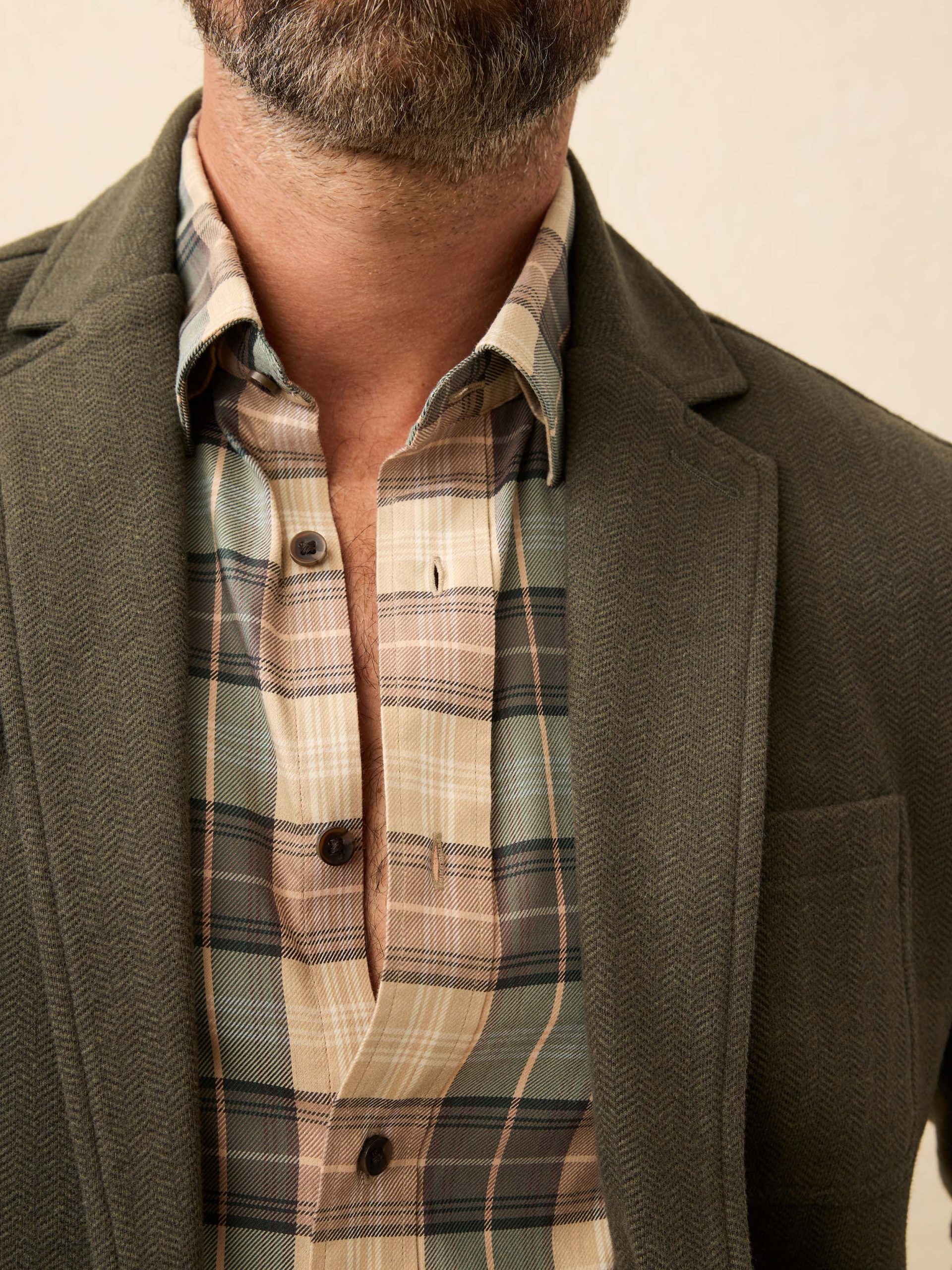 Inlet Knit Tweed Blazer - Olive Lake Herringbone - Image 5