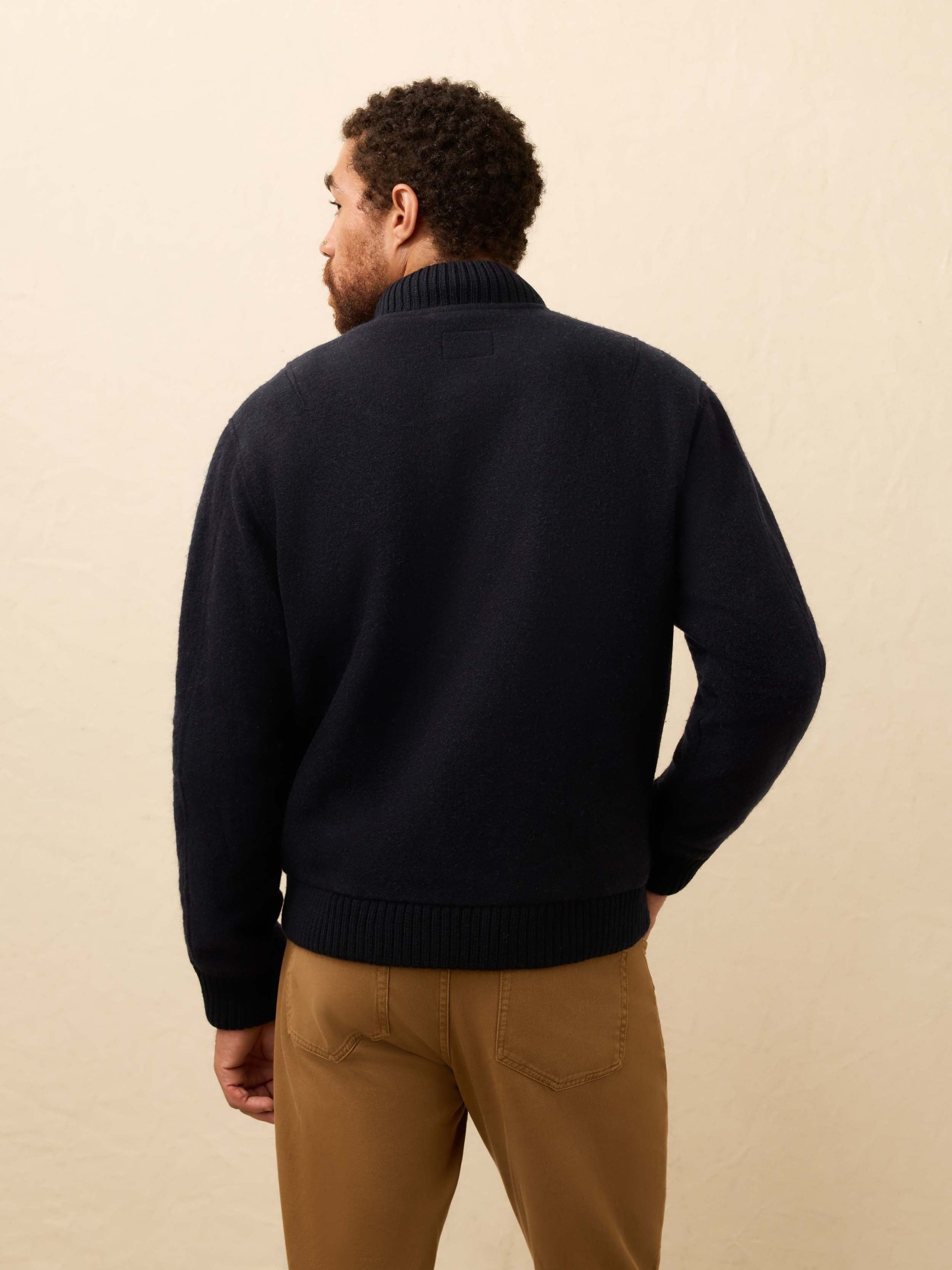 Range Fleece Lined Bomber - Navy Shadow Twill - Image 3