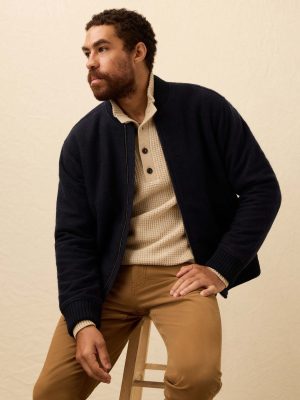 Range Fleece Lined Bomber - Navy Shadow Twill