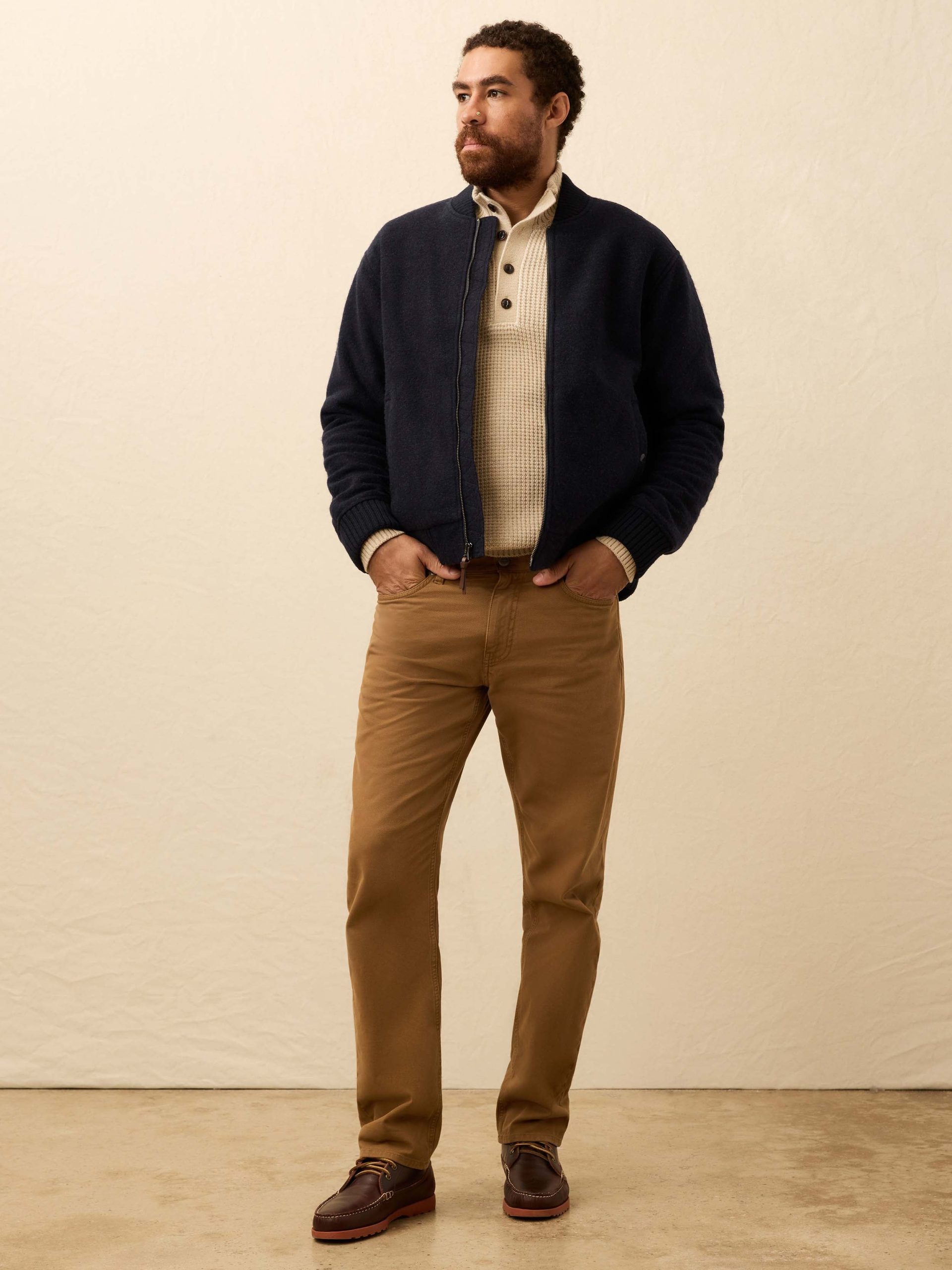 Range Fleece Lined Bomber - Navy Shadow Twill - Image 6