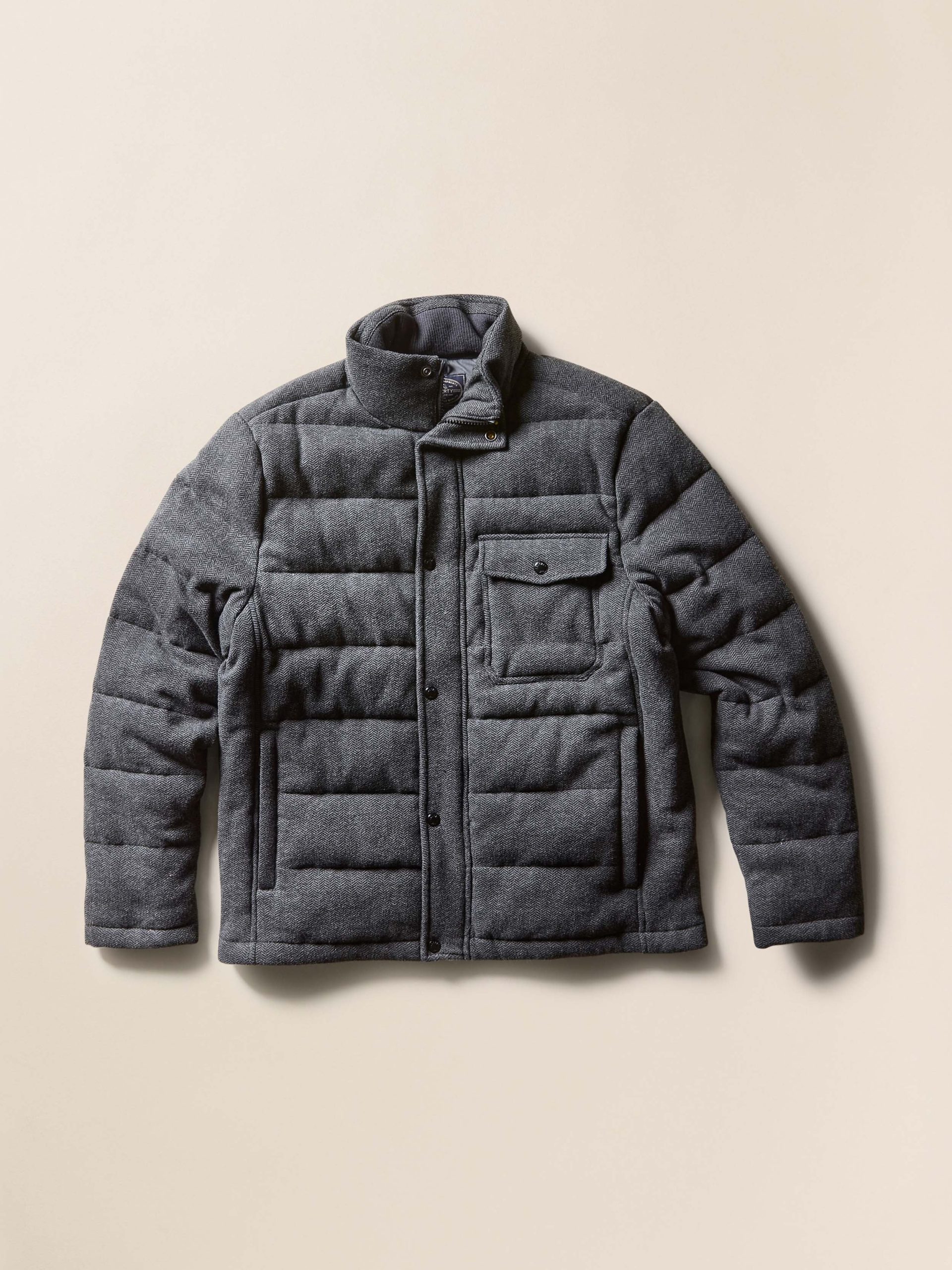 Teton Valley Deck Jacket - Dark Steel Charcoal Herringbone - Image 3