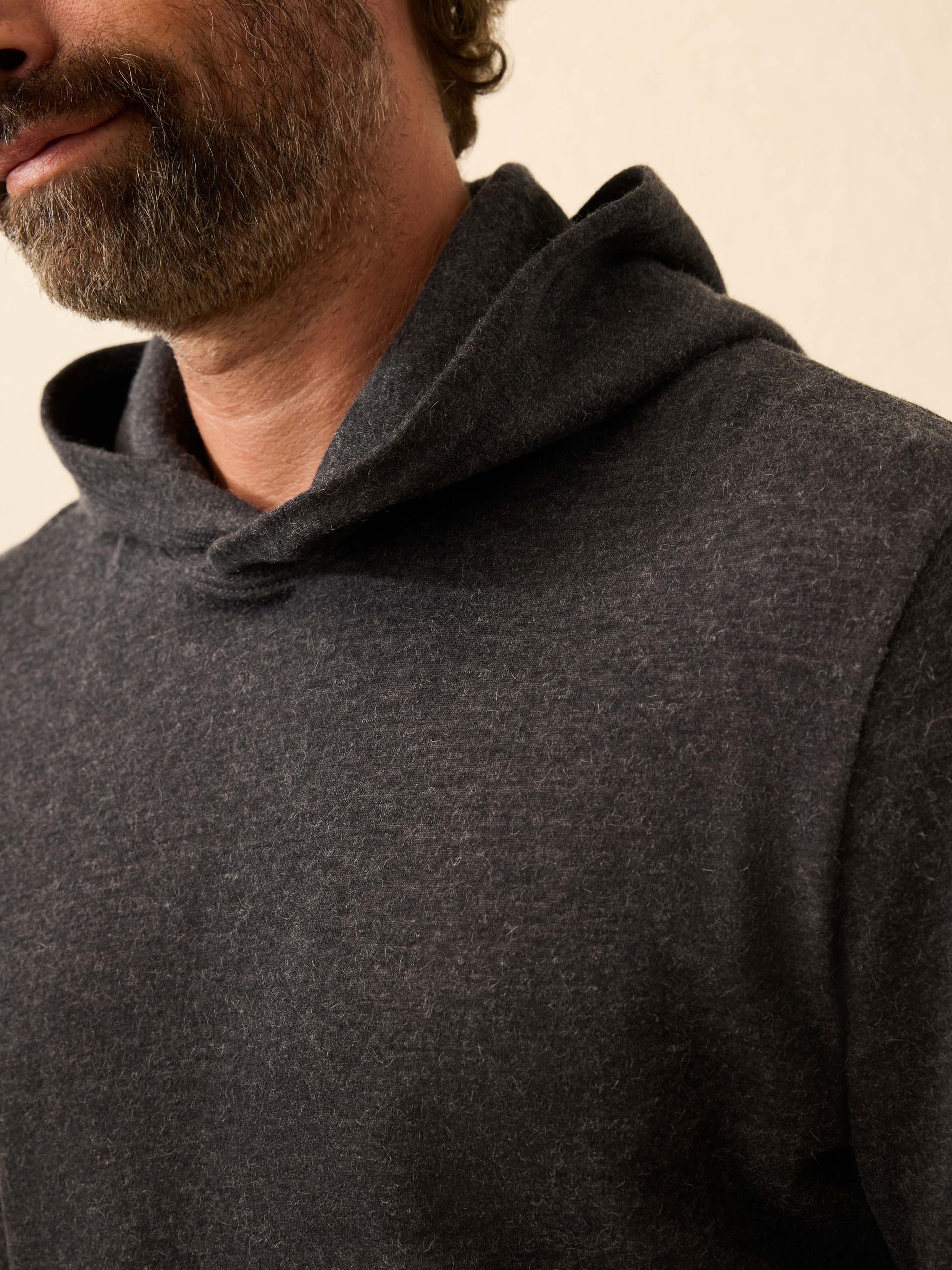 Aspen Lounge Cashmere Hoodie - Coal Smoke Melange - Image 2