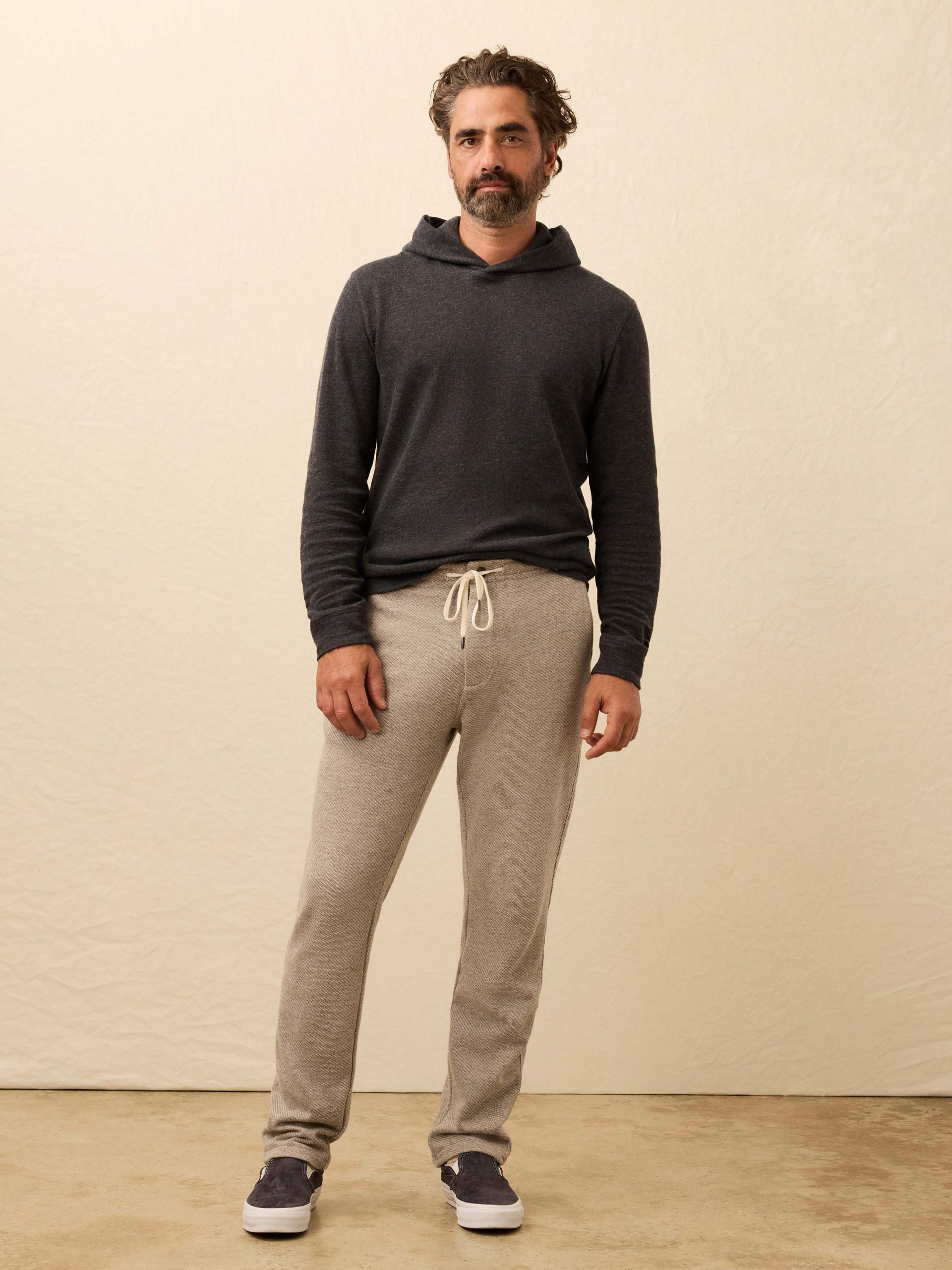 Aspen Lounge Cashmere Hoodie - Coal Smoke Melange - Image 3