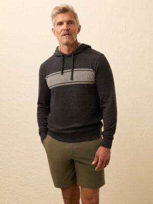 Legend? Sweater Hoodie - Charcoal Heather Surf Stripe