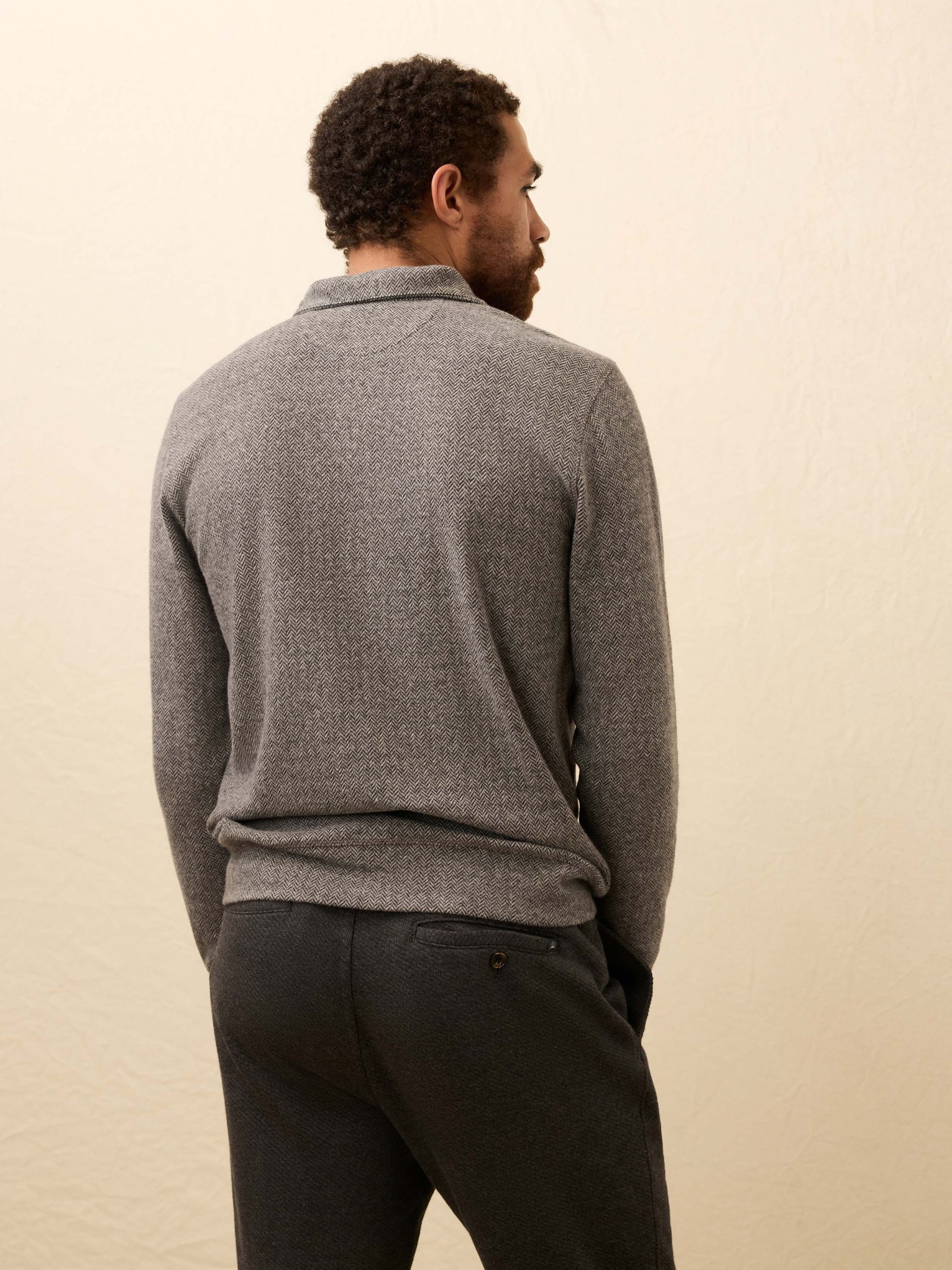 Legend? Sweater Quarter Zip - Alpine Grey Herringbone - Image 4