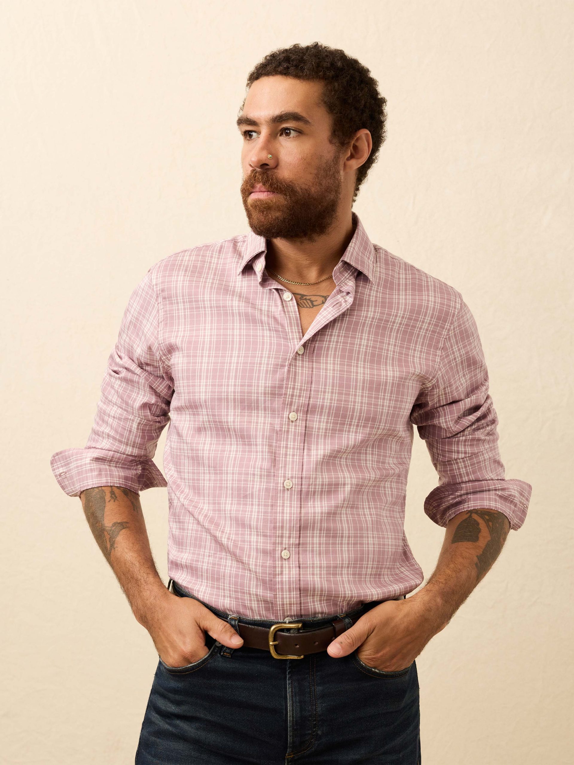 The Movement? Shirt - Plum Cloud Plaid