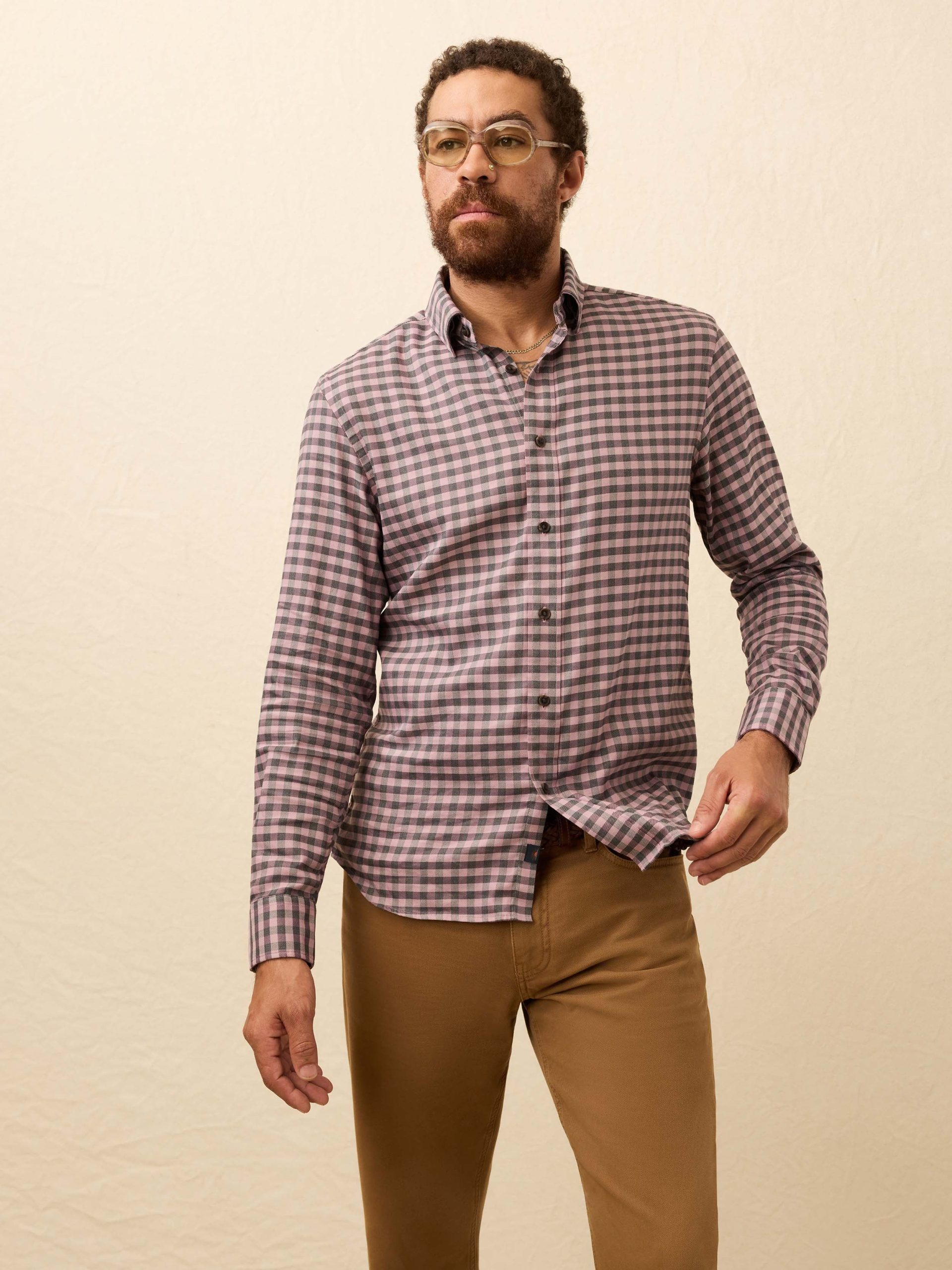 Soft Twill Movement? Shirt - Charcoal Plum Gingham