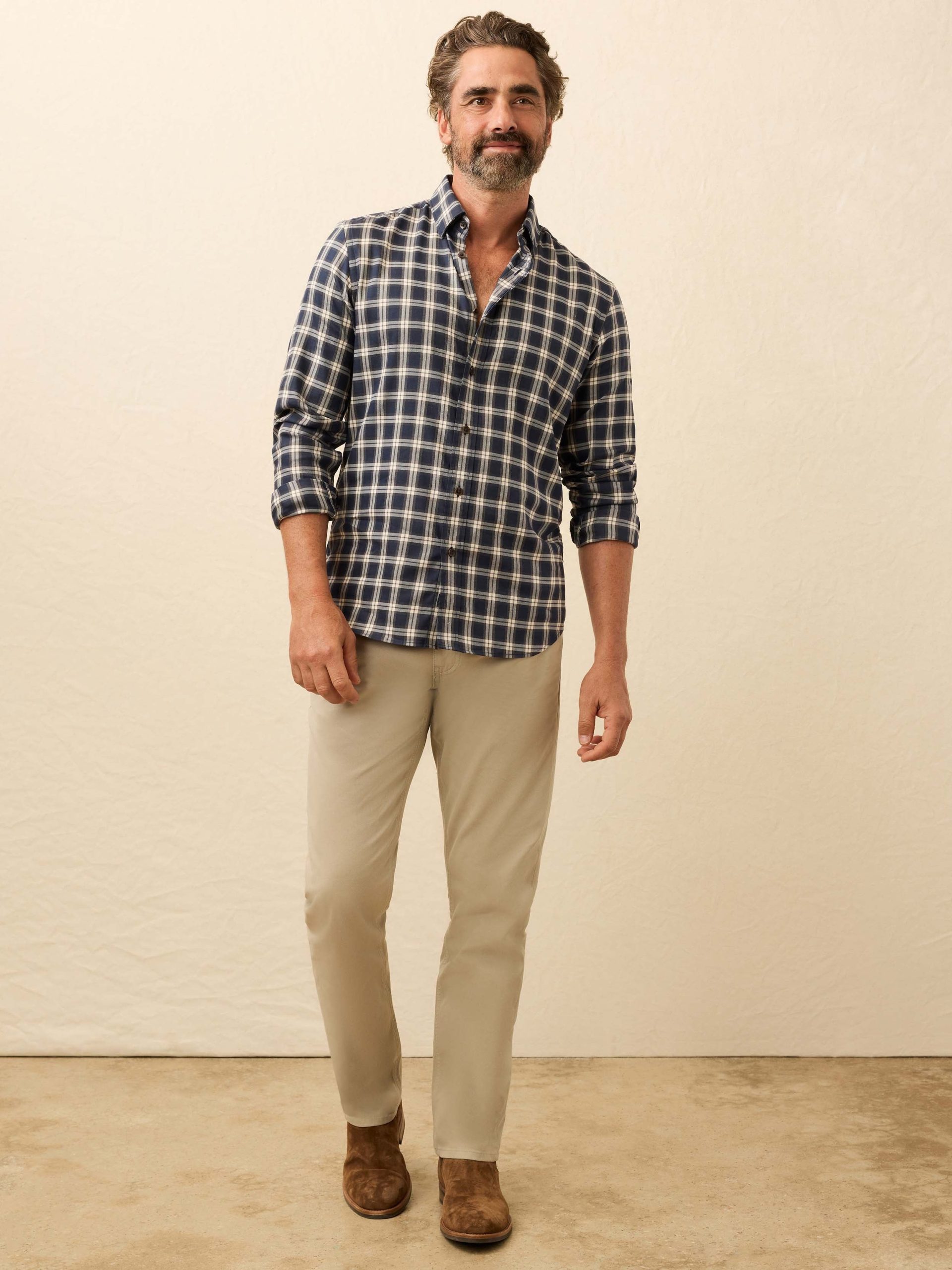 Soft Twill Movement? Shirt - Navy Smoke Plaid