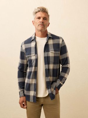 Legend? Sweater Shirt - Navy Cloud Plaid