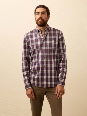 Coastline Knit Shirt - Burgundy Oak Plaid