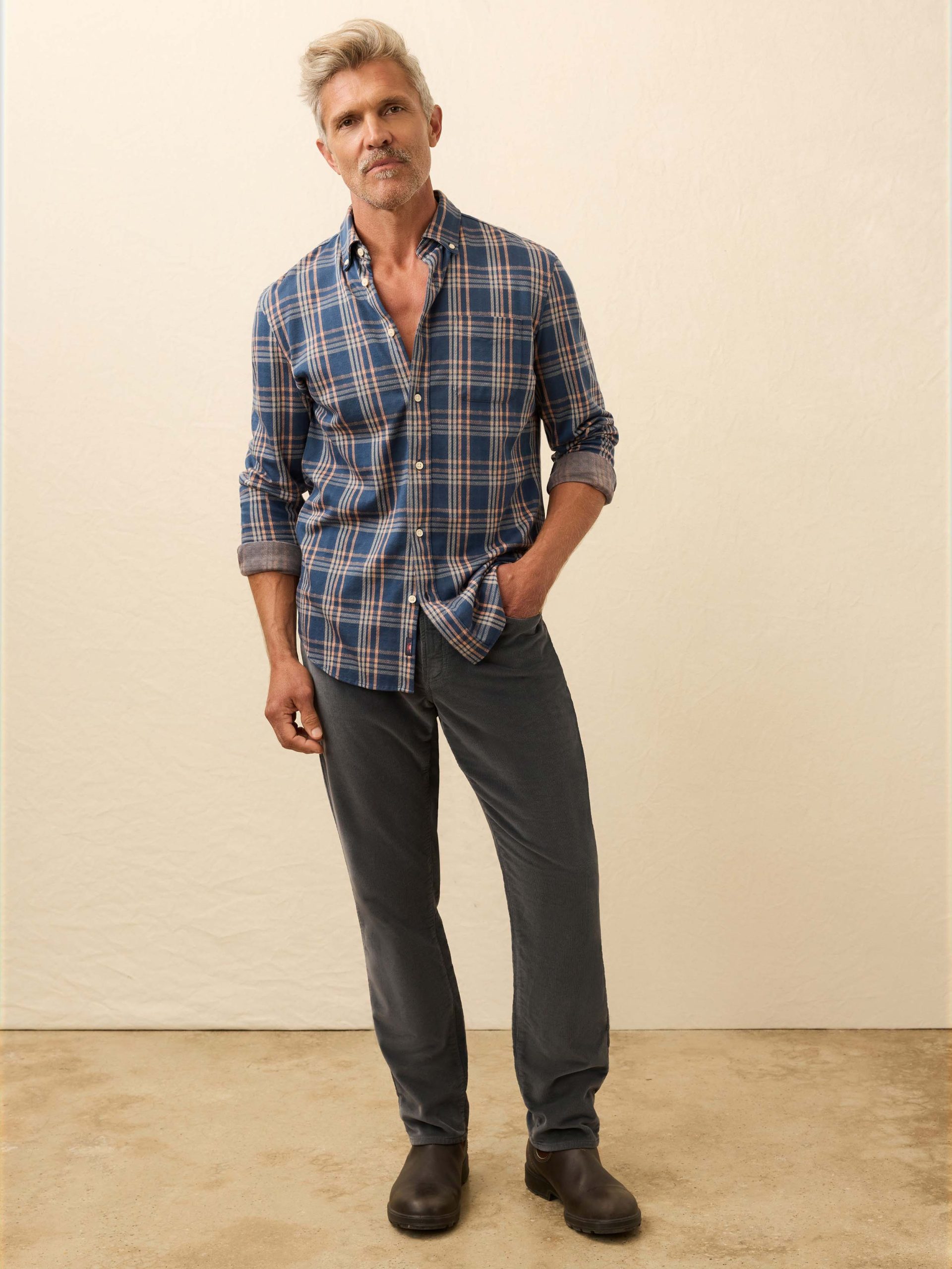 Coastline Knit Shirt - Clay Twilight Plaid - Image 3