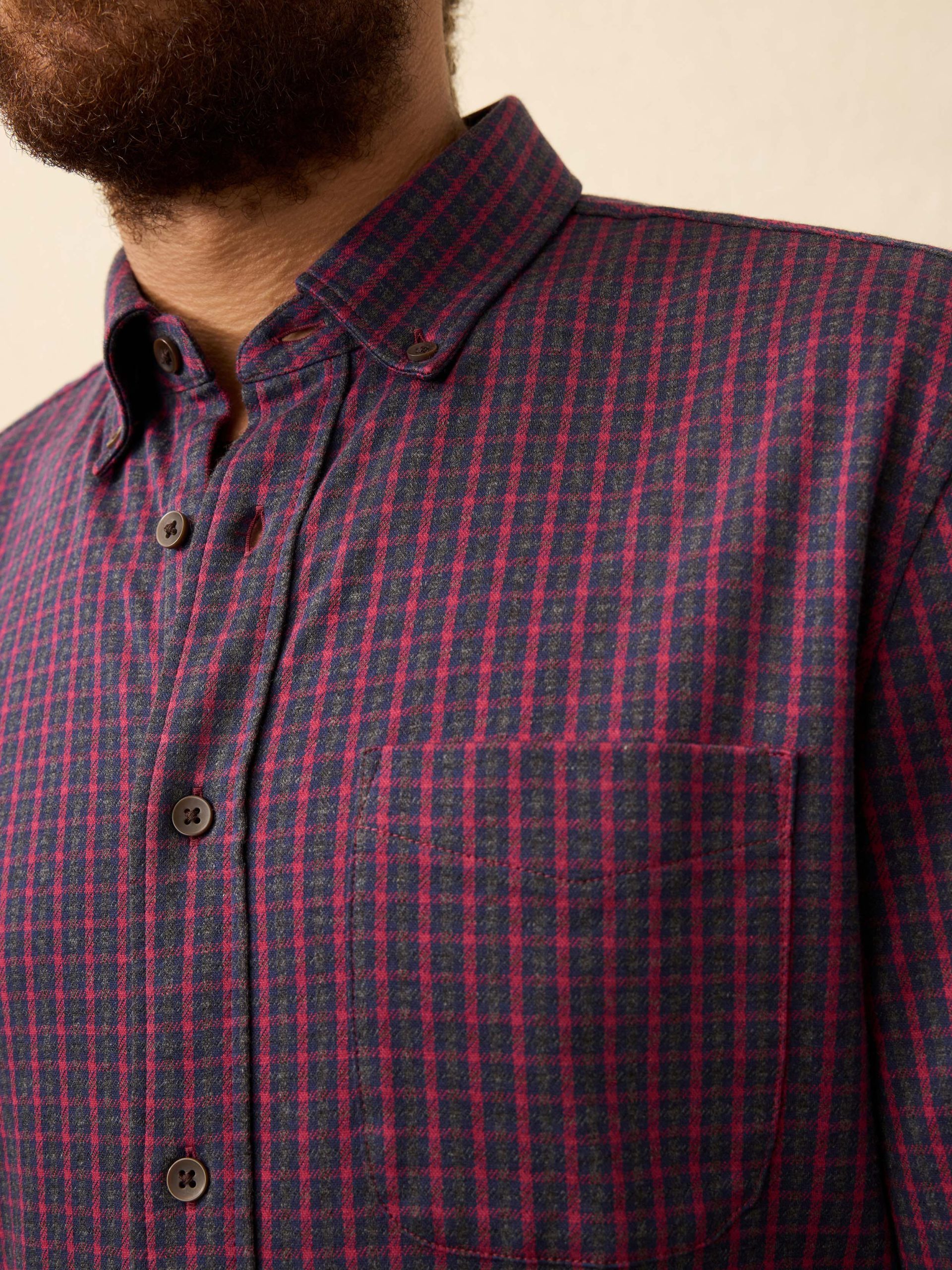 Coastline Knit Shirt - Red Dusk Check - Image 6