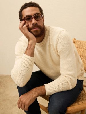 Heirloom Cotton Crewneck Sweater - Bone