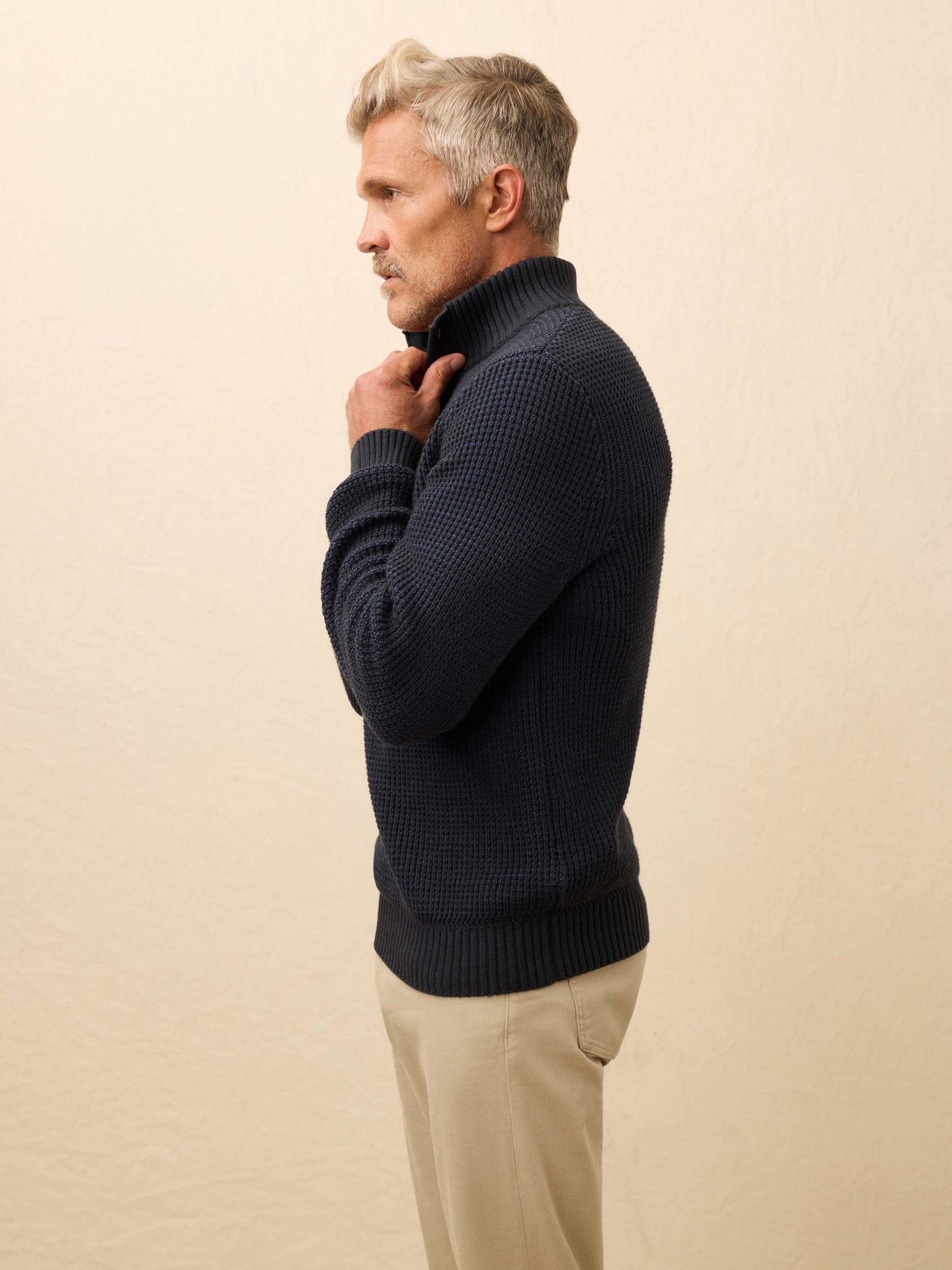 Quarter Button Sweater - Winter Navy - Image 4