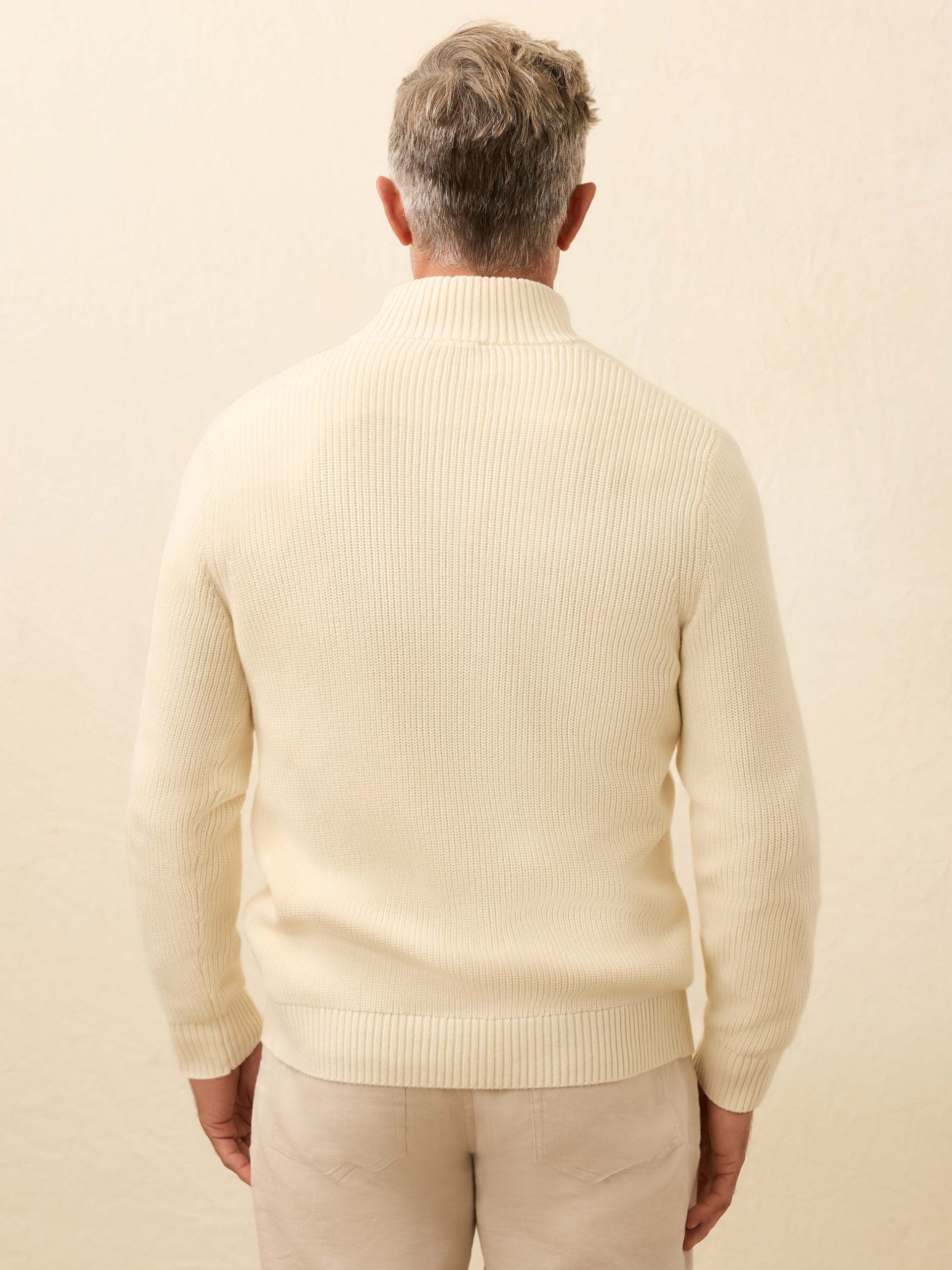 Sunwashed Quarter Zip Sweater - White Shell - Image 4