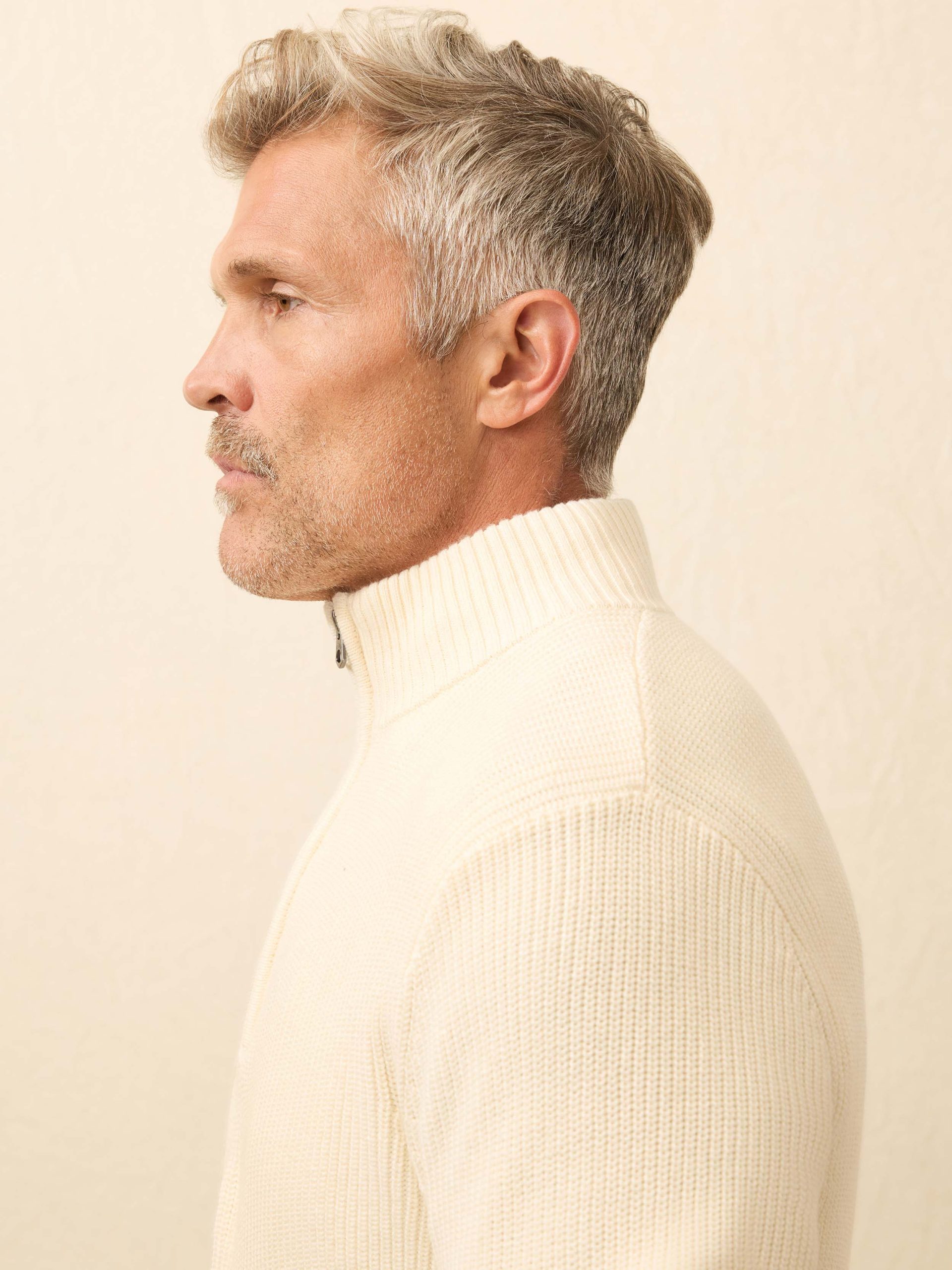 Sunwashed Quarter Zip Sweater - White Shell - Image 2