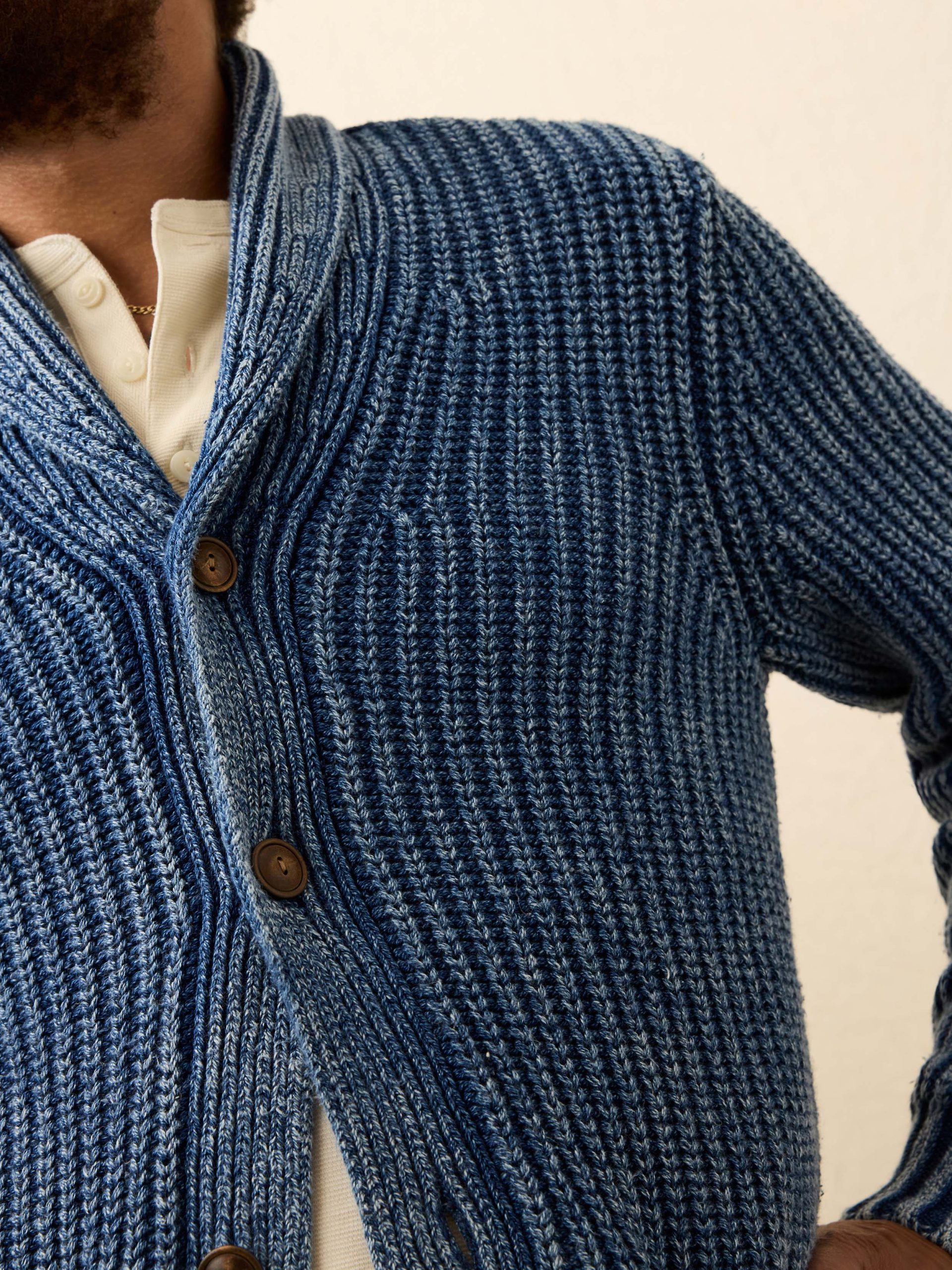 Chunky Indigo Cardigan - Windcliff Indigo Wash - Image 5