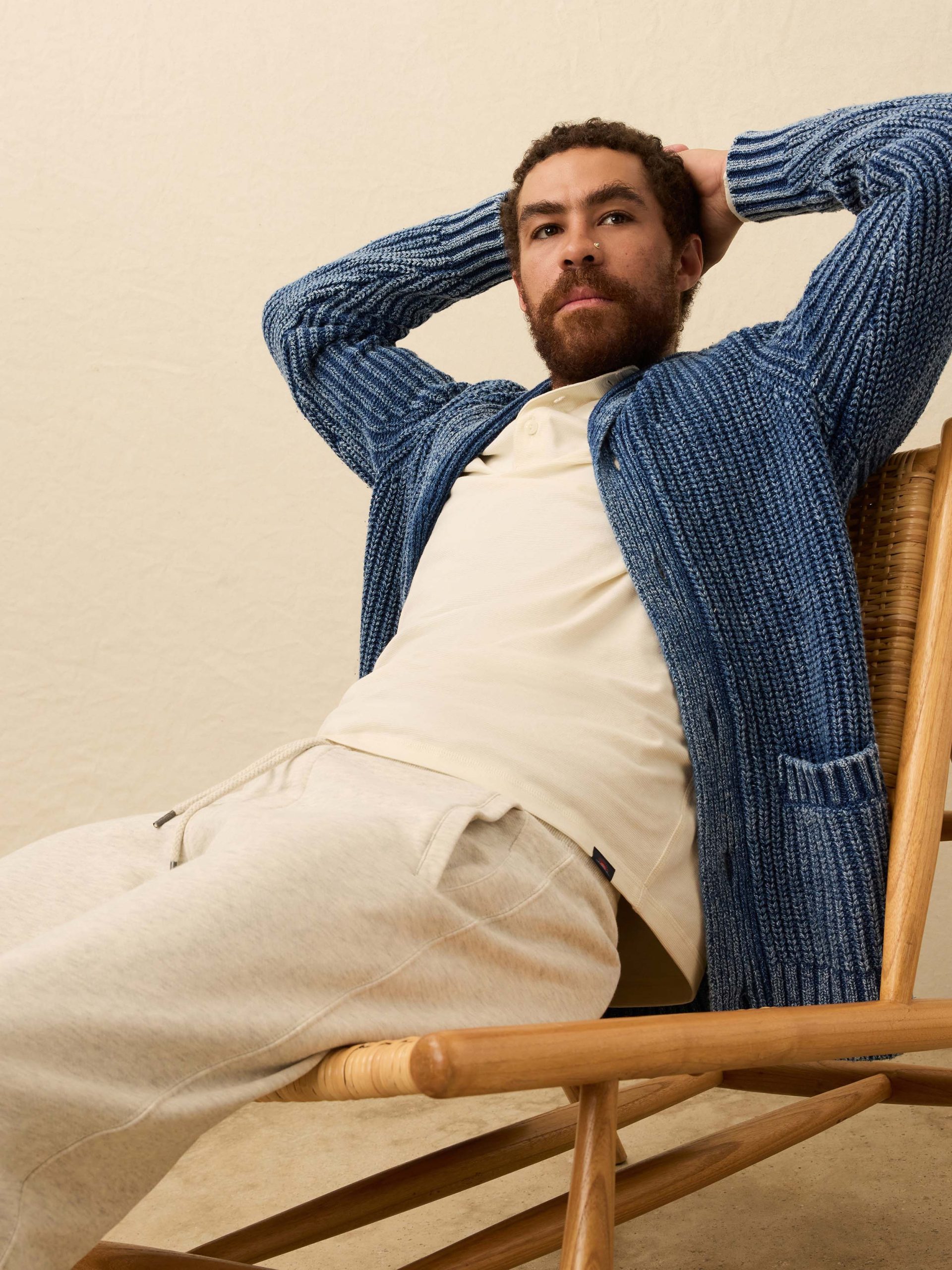 Chunky Indigo Cardigan - Windcliff Indigo Wash - Image 2