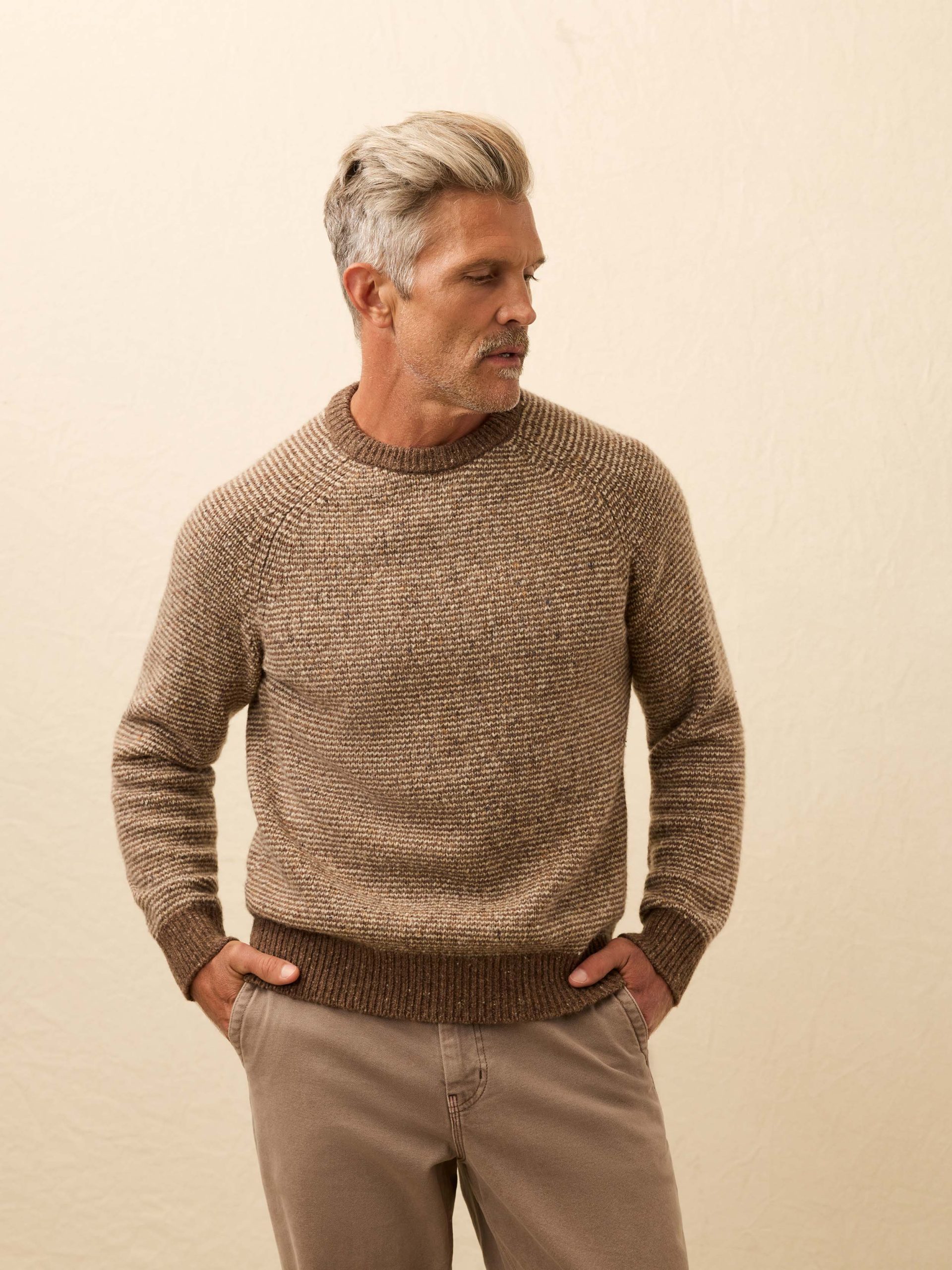 Donegal Crewneck Sweater - Walnut Feeder Marl