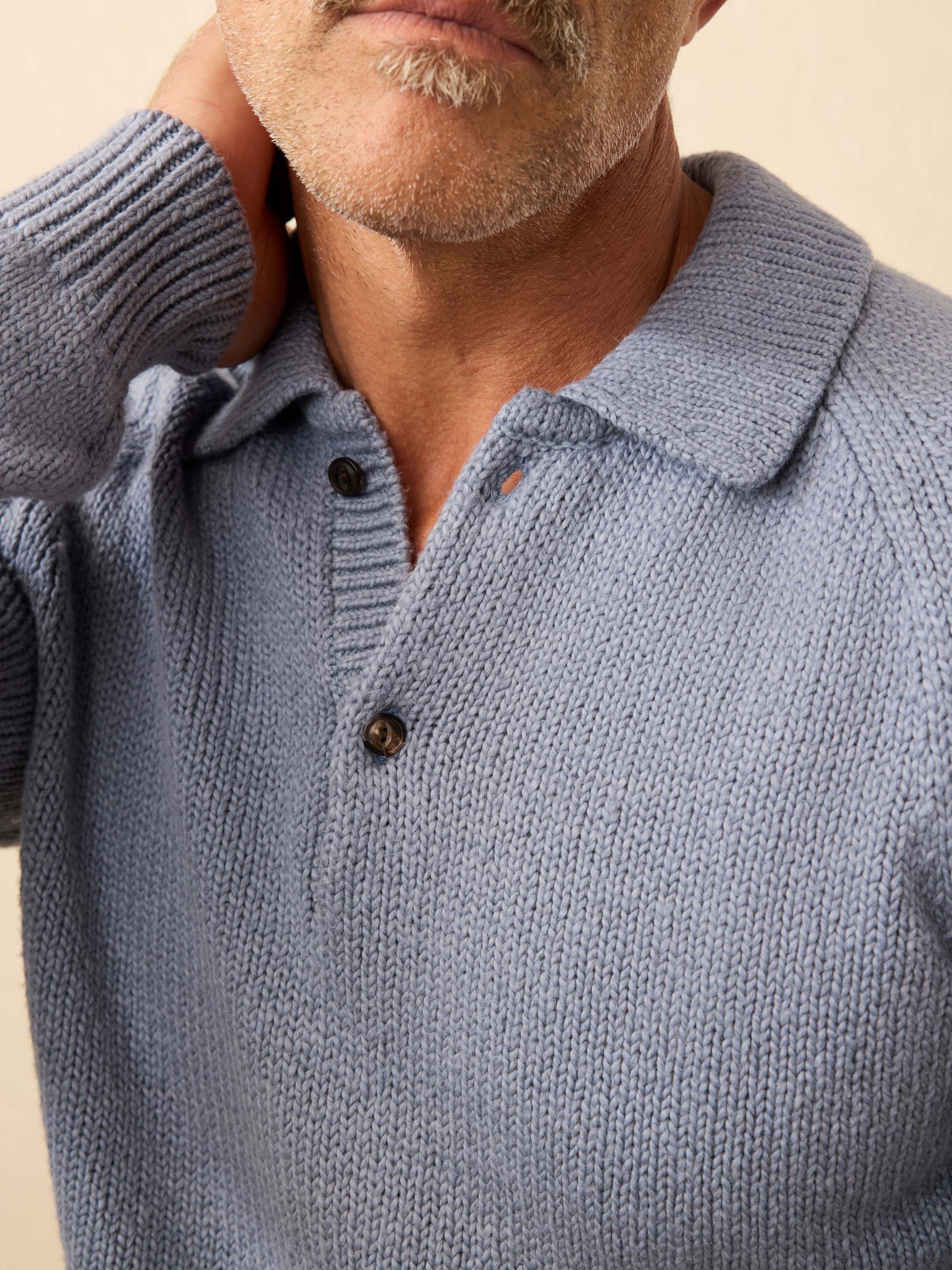 Heirloom Long-Sleeve Sweater Polo - Flint Sky - Image 2