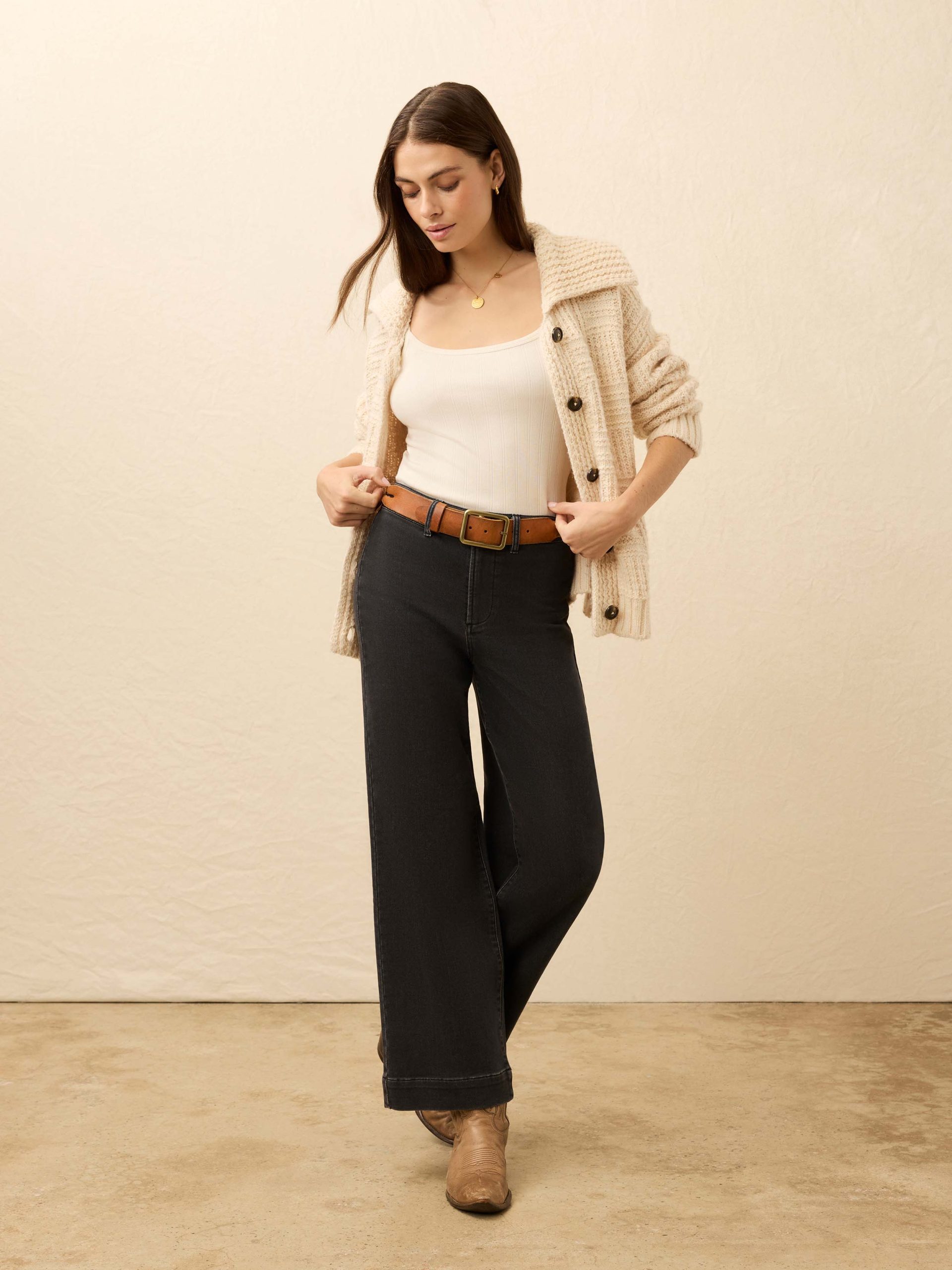 Stretch Terry Sailor Trouser - Onyx Black