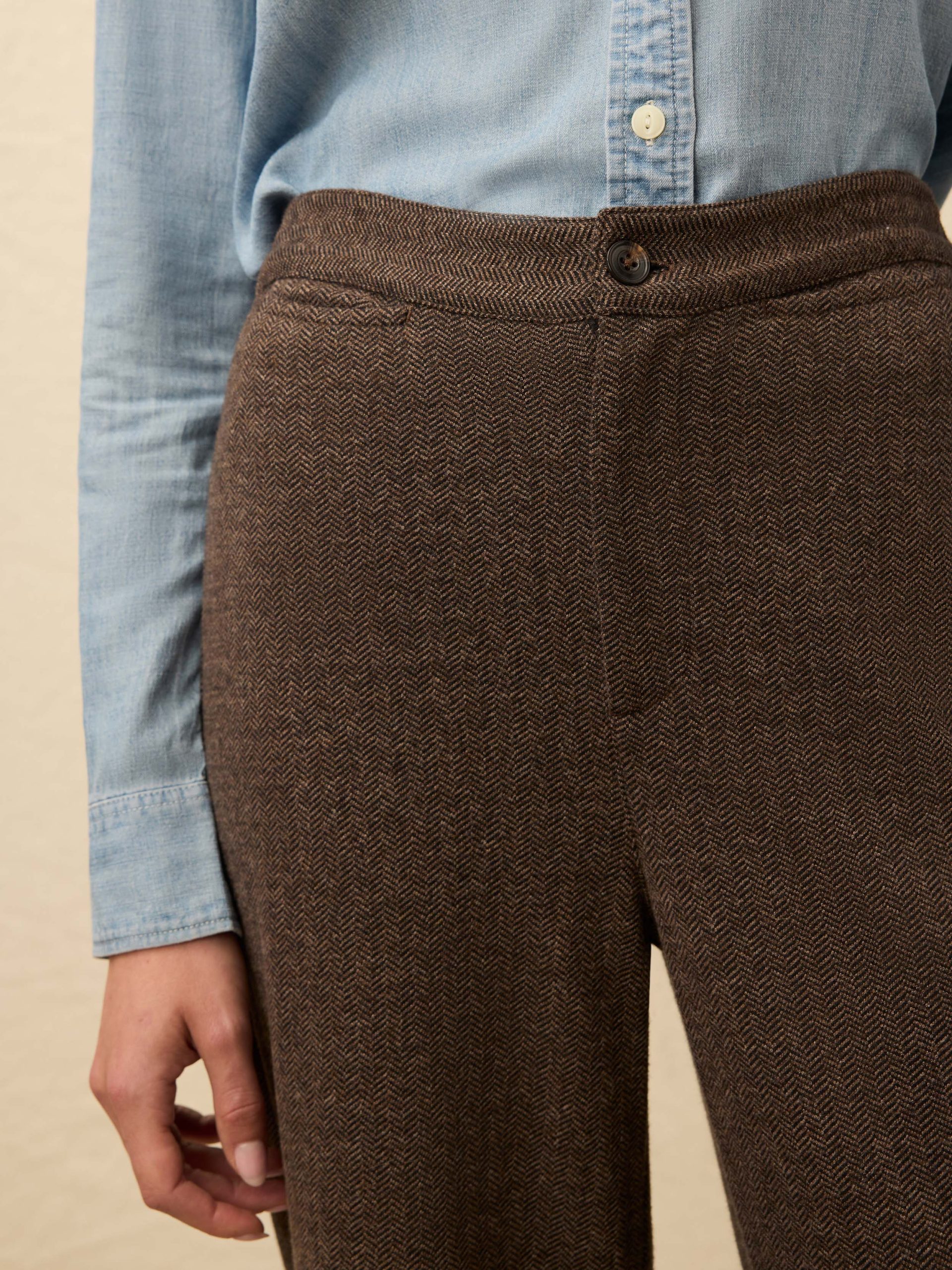 Inlet Knit Tweed Trouser - Woodland Herringbone - Image 3