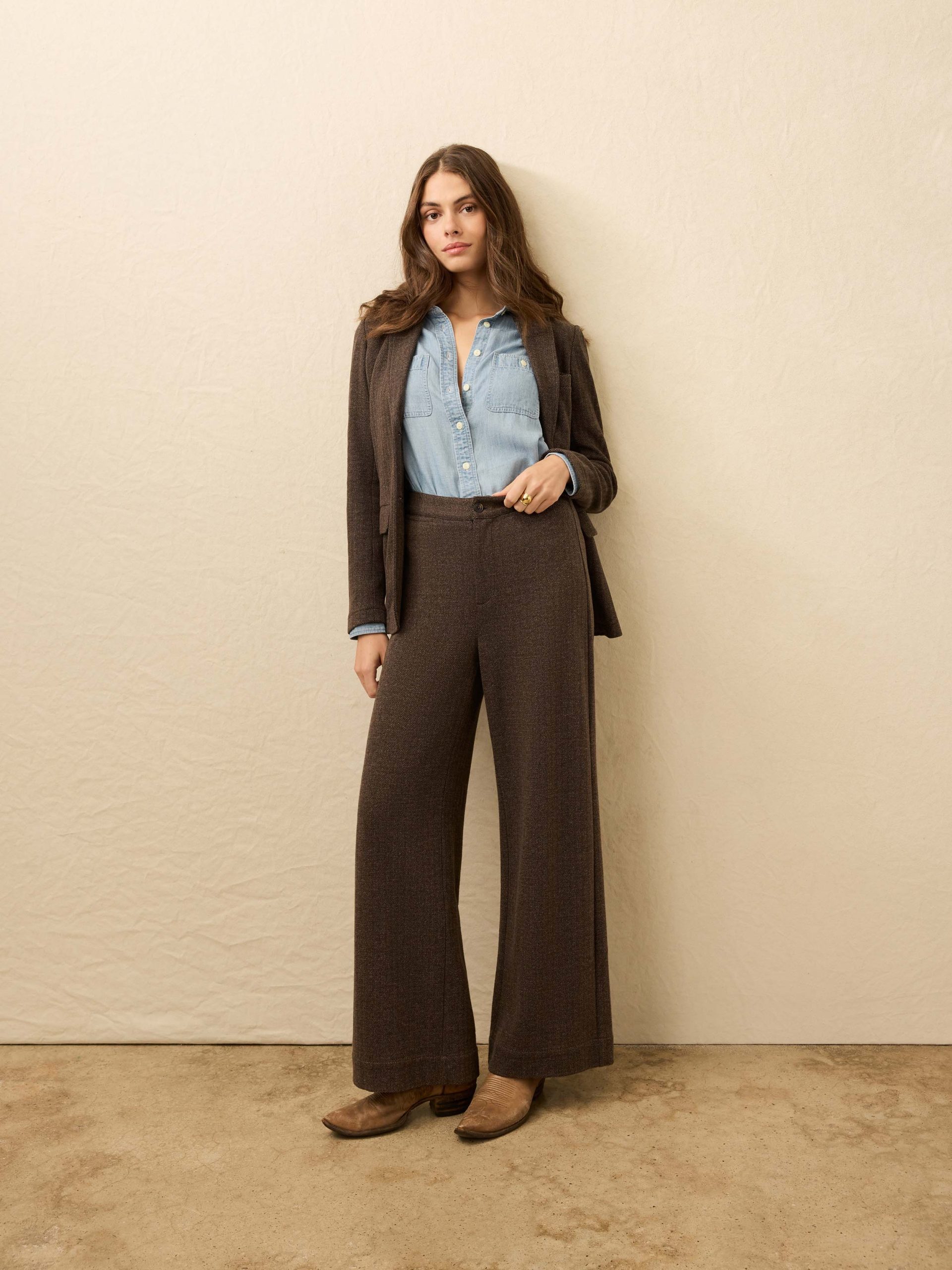 Inlet Knit Tweed Trouser - Woodland Herringbone - Image 2