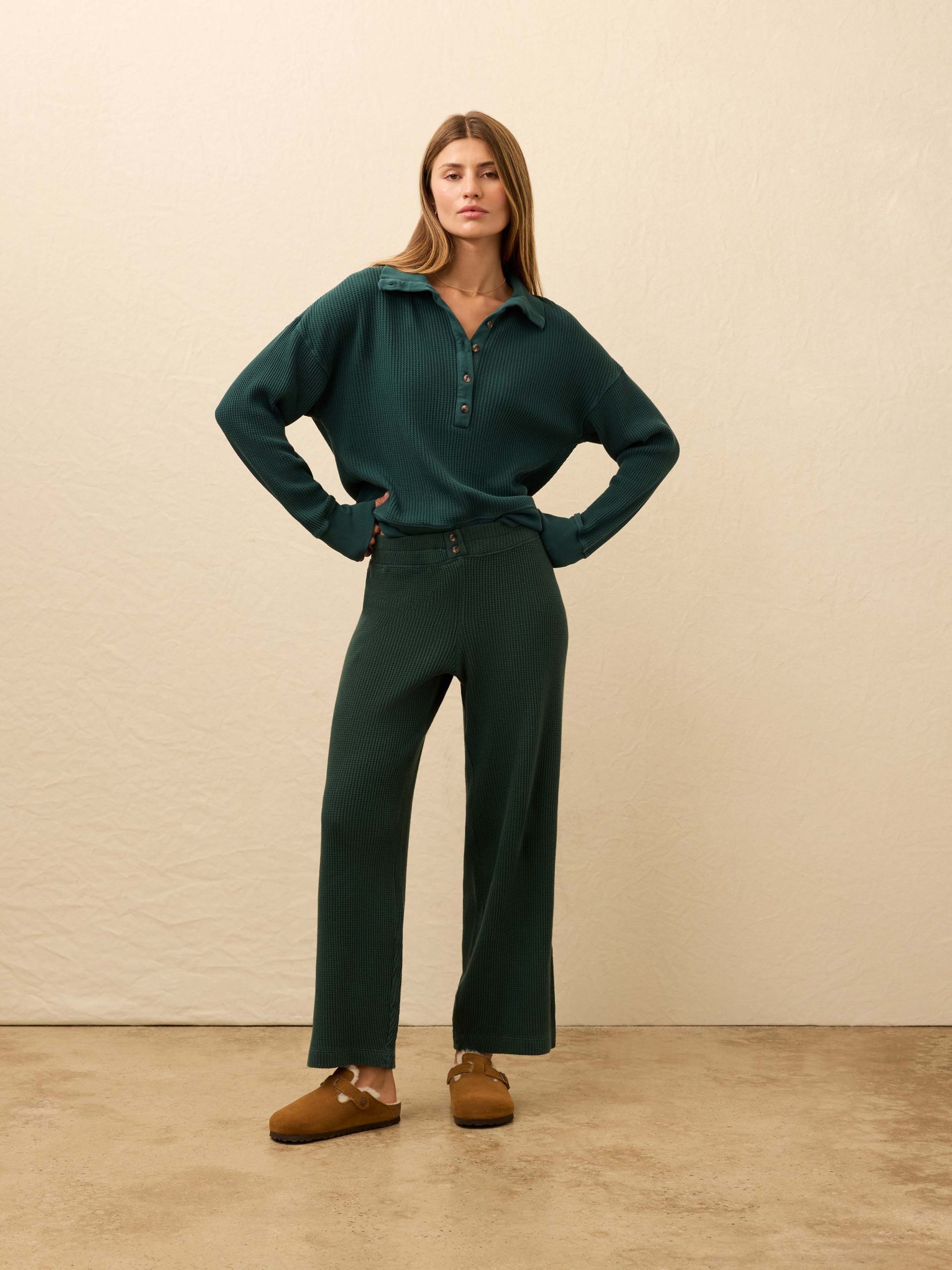Apr??s Waffle Pant - Seamoss