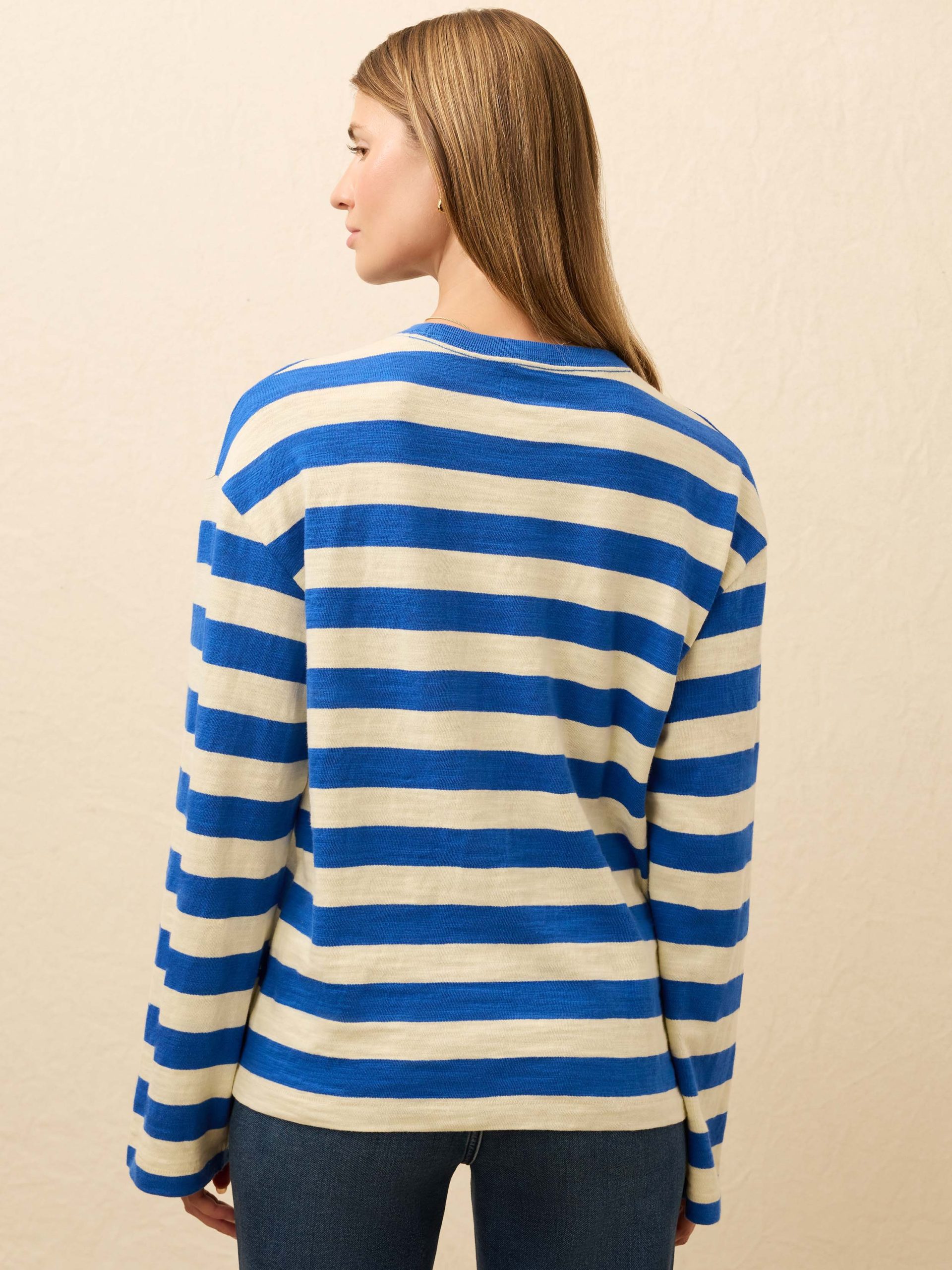 Sunwashed Slub Long-Sleeve Retro Tee - Sea Stripe - Image 5