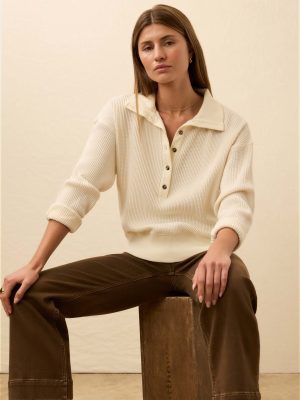 Apr??s Waffle Henley - Coastal Cream
