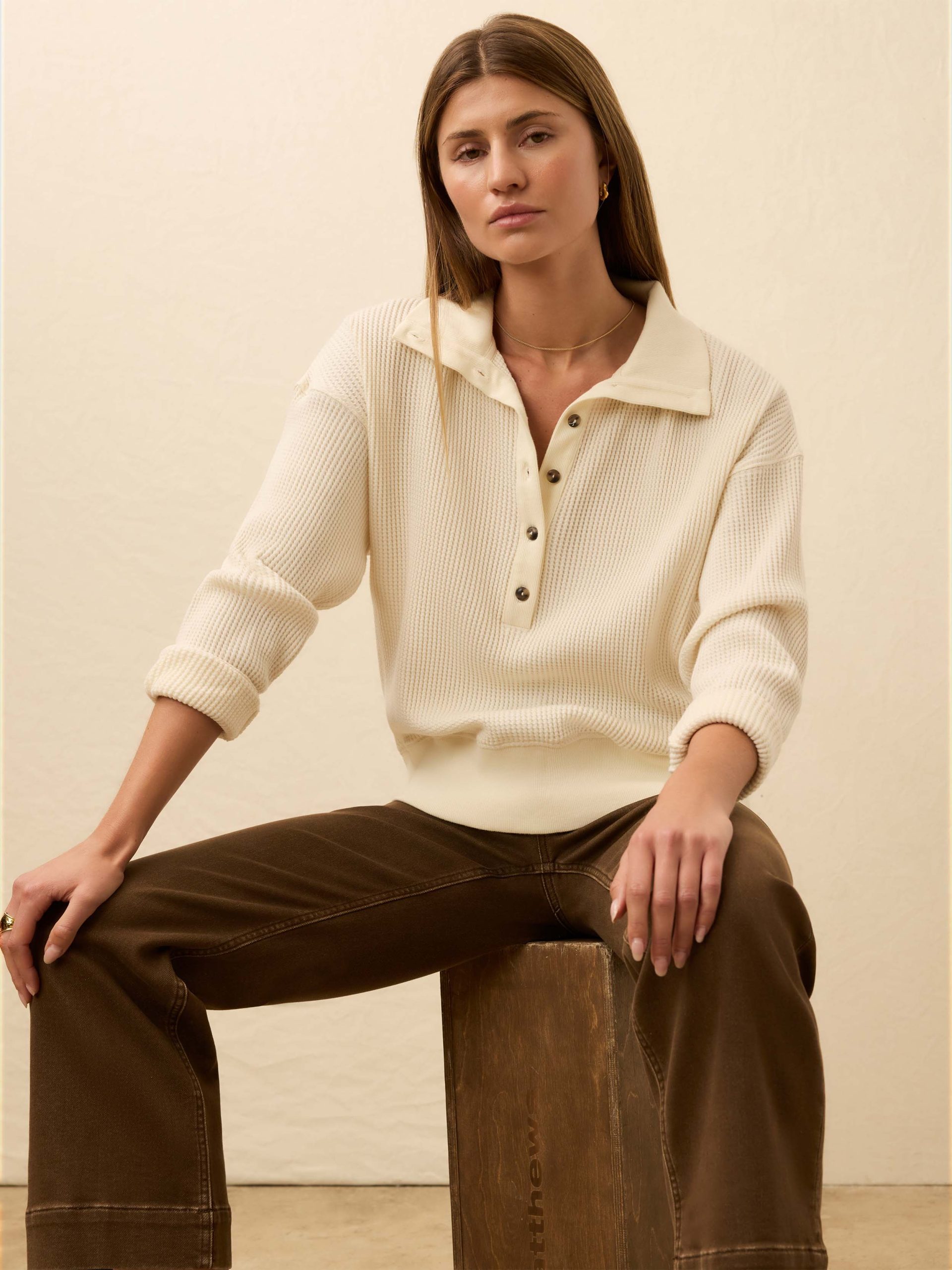 Après Waffle Henley - Coastal Cream