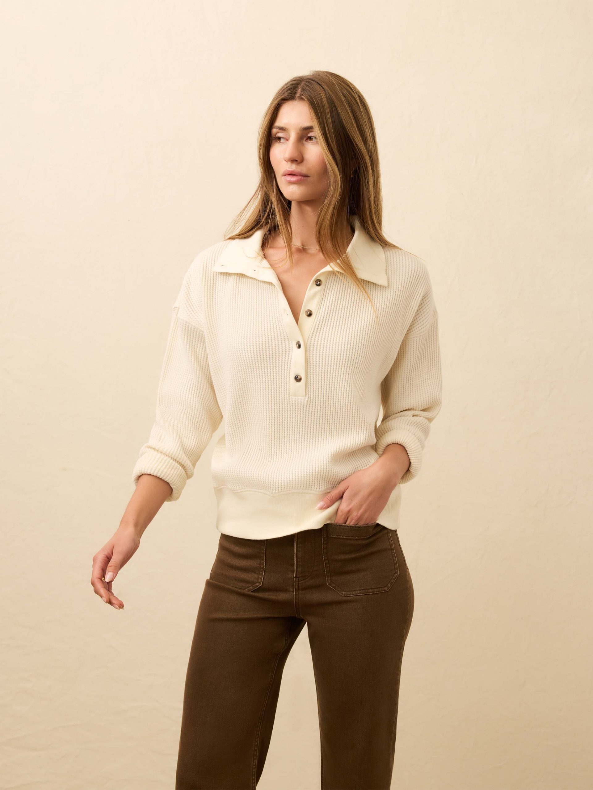 Après Waffle Henley - Coastal Cream - Image 3