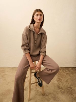Apr??s Waffle Henley - Wood Smoke