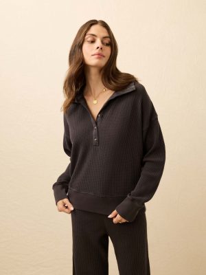 Apr??s Waffle Henley - Washed Black