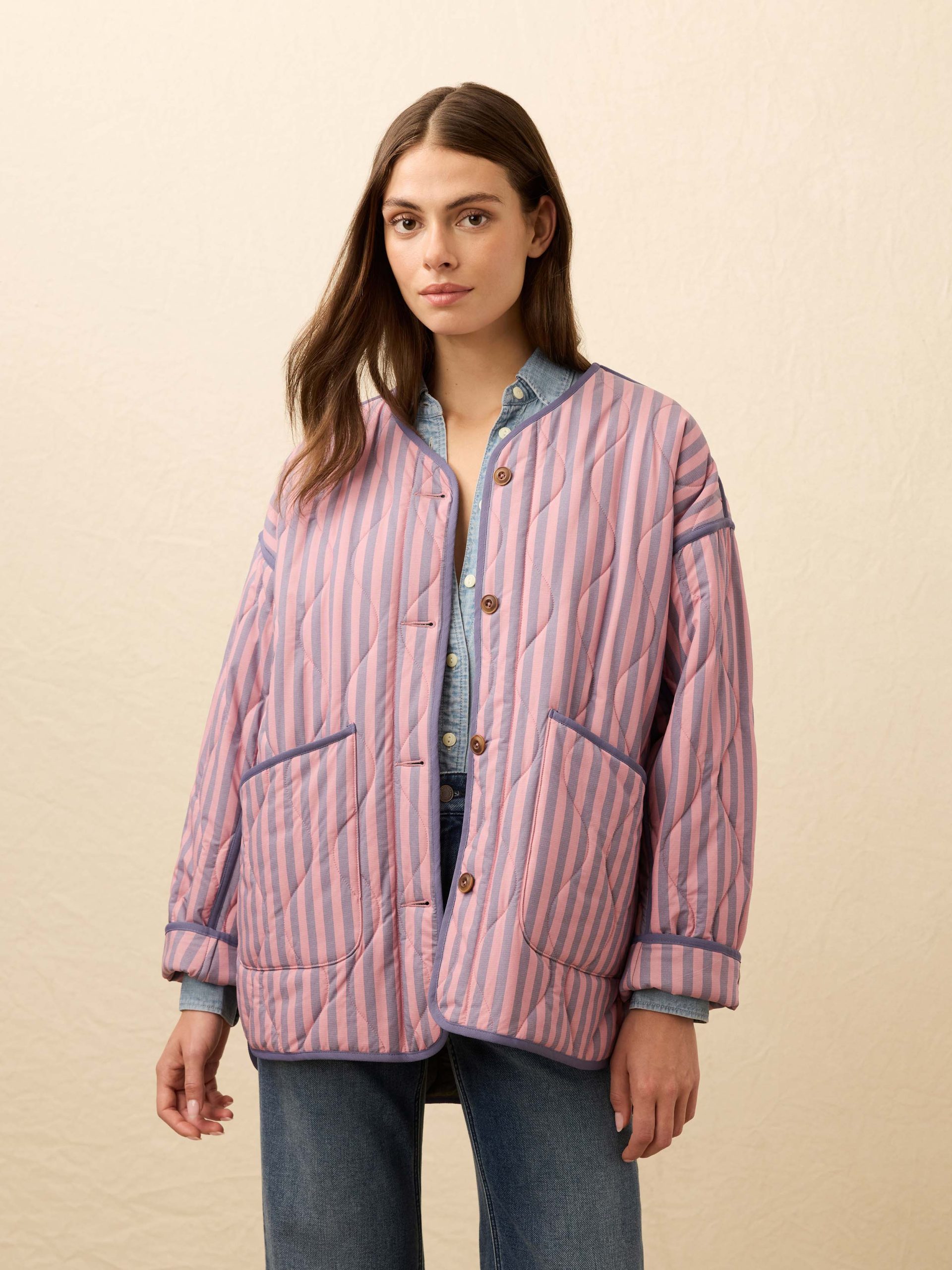 Horizon Series Quilted Jacket - Berry Lucy Stripe - Image 3