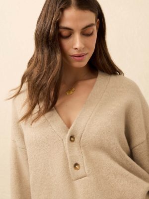 Jackson V-Neck Popover - Oatmeal Heather