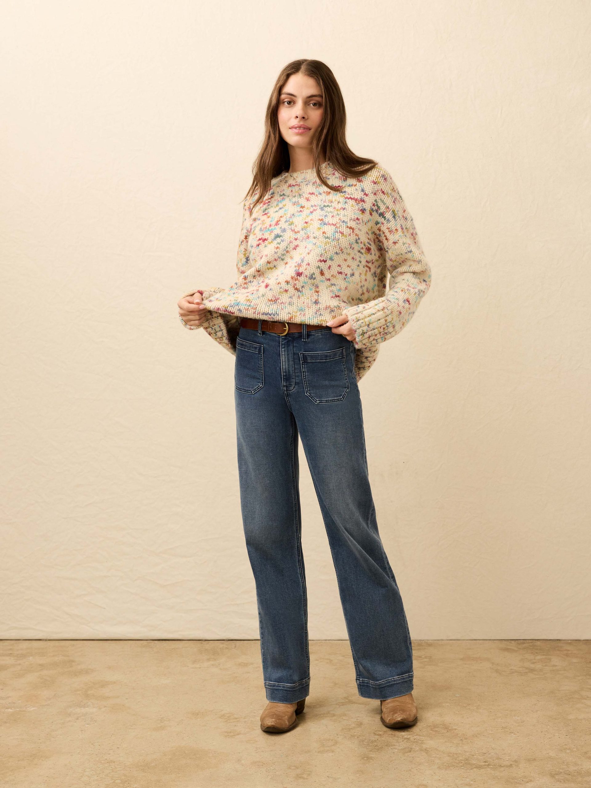 Superfine Alpaca Summit Sweater - Snow Sprinkle - Image 3