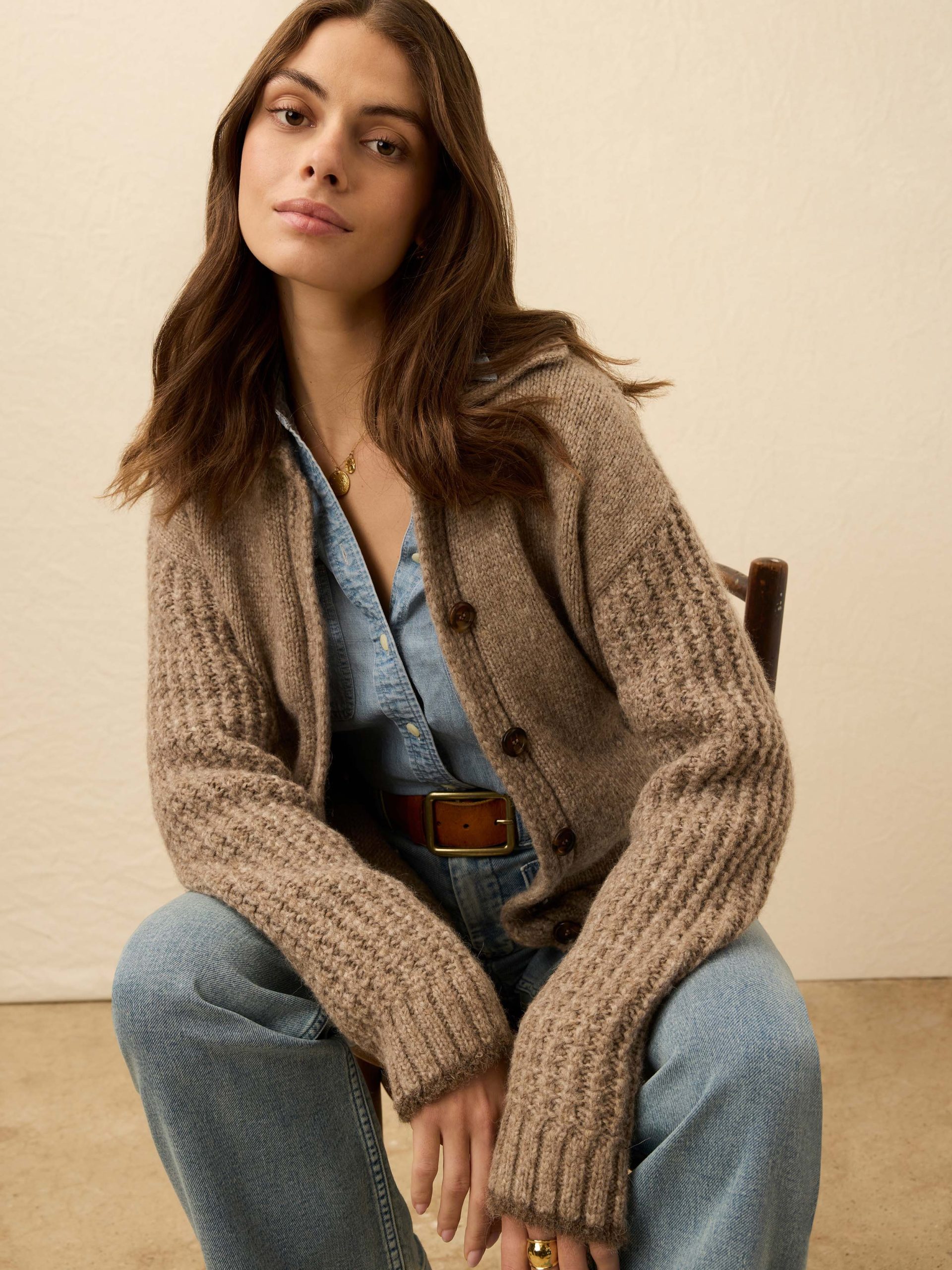 Alpaca Lost Trails Cardigan - Oatmeal - Image 2