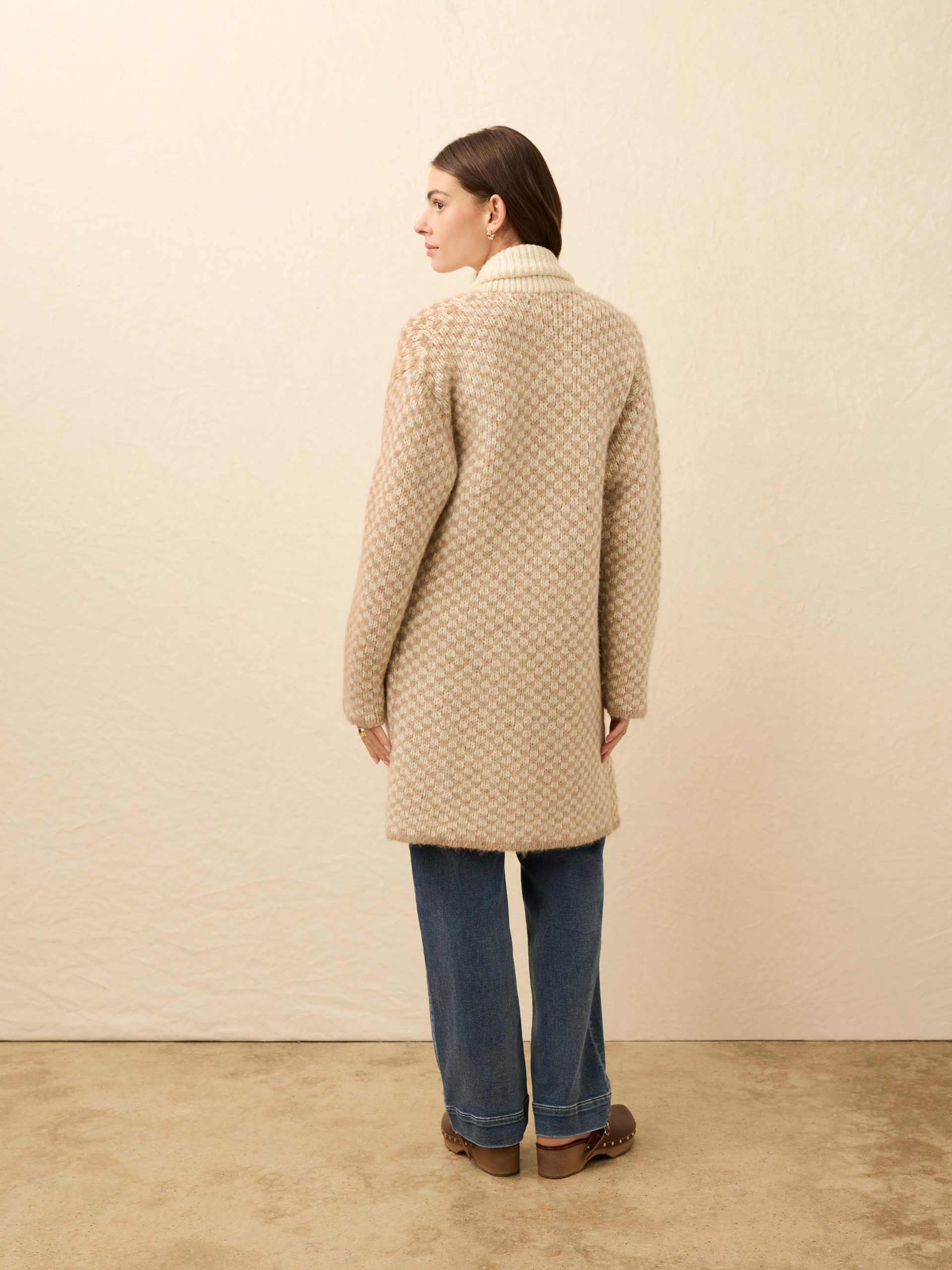 Alpaca Cabin Sweater Coat - Cream - Image 5
