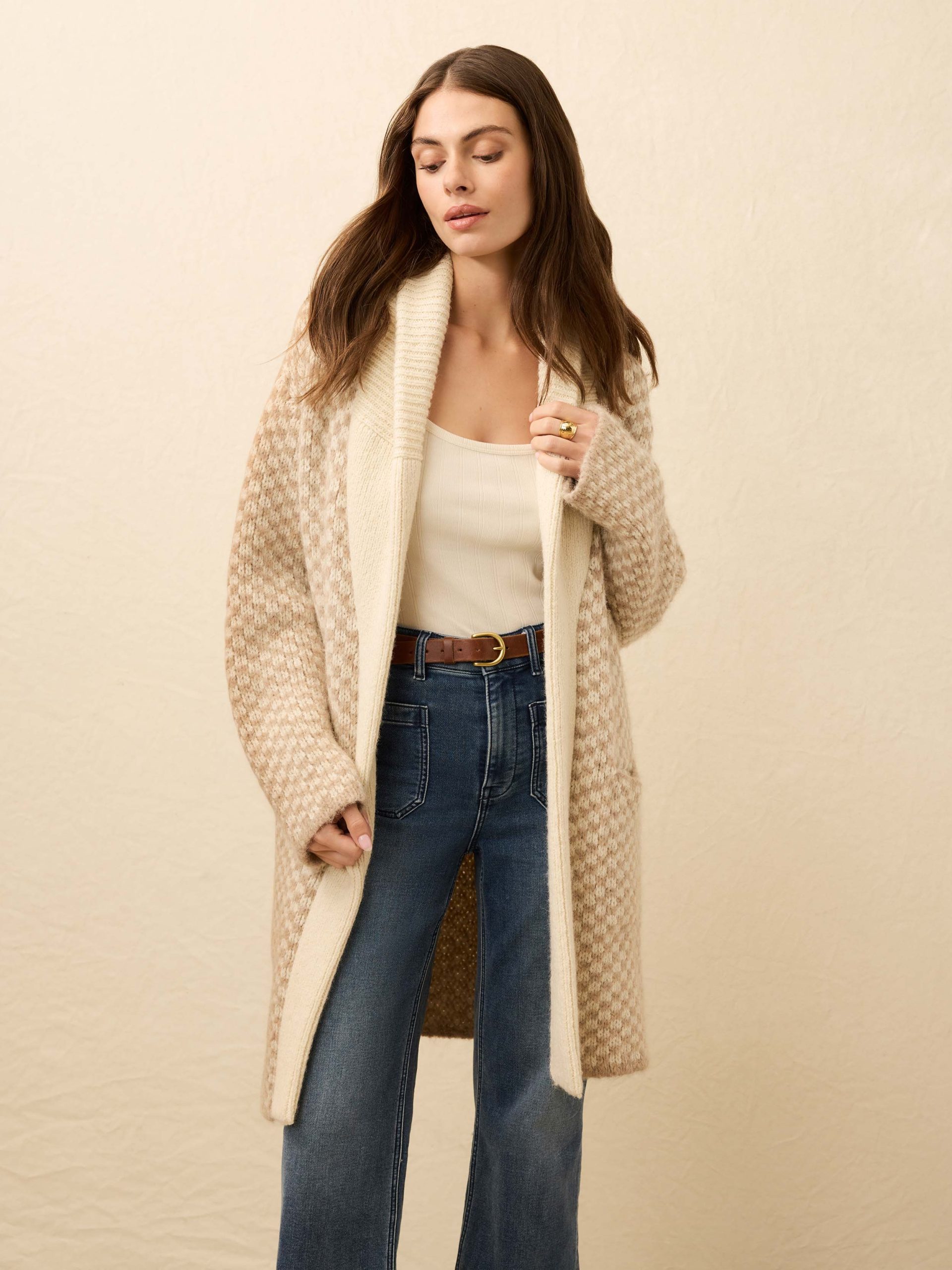 Alpaca Cabin Sweater Coat - Cream - Image 3