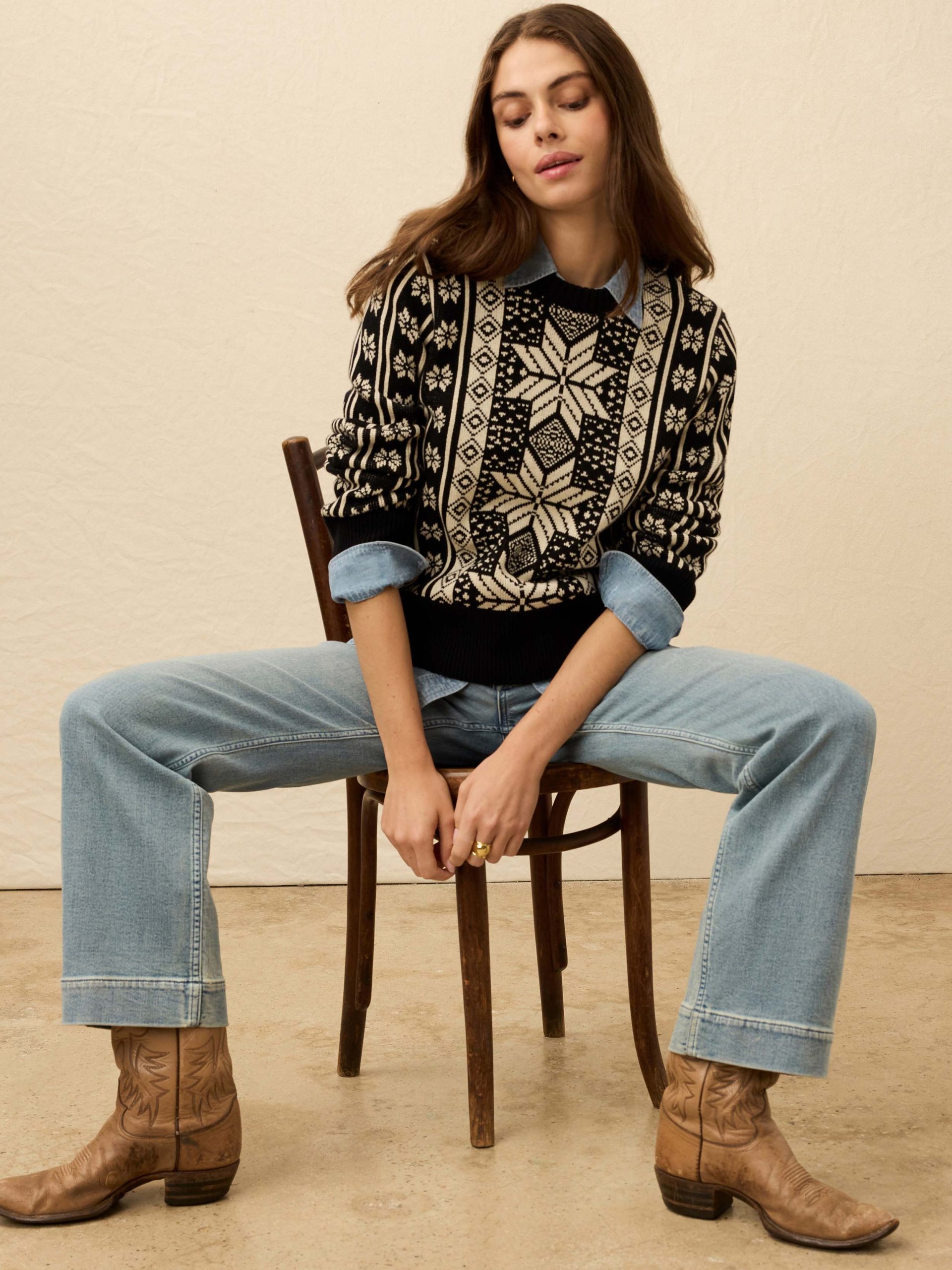 Sun Valley Crewneck - Midnight Snowflake