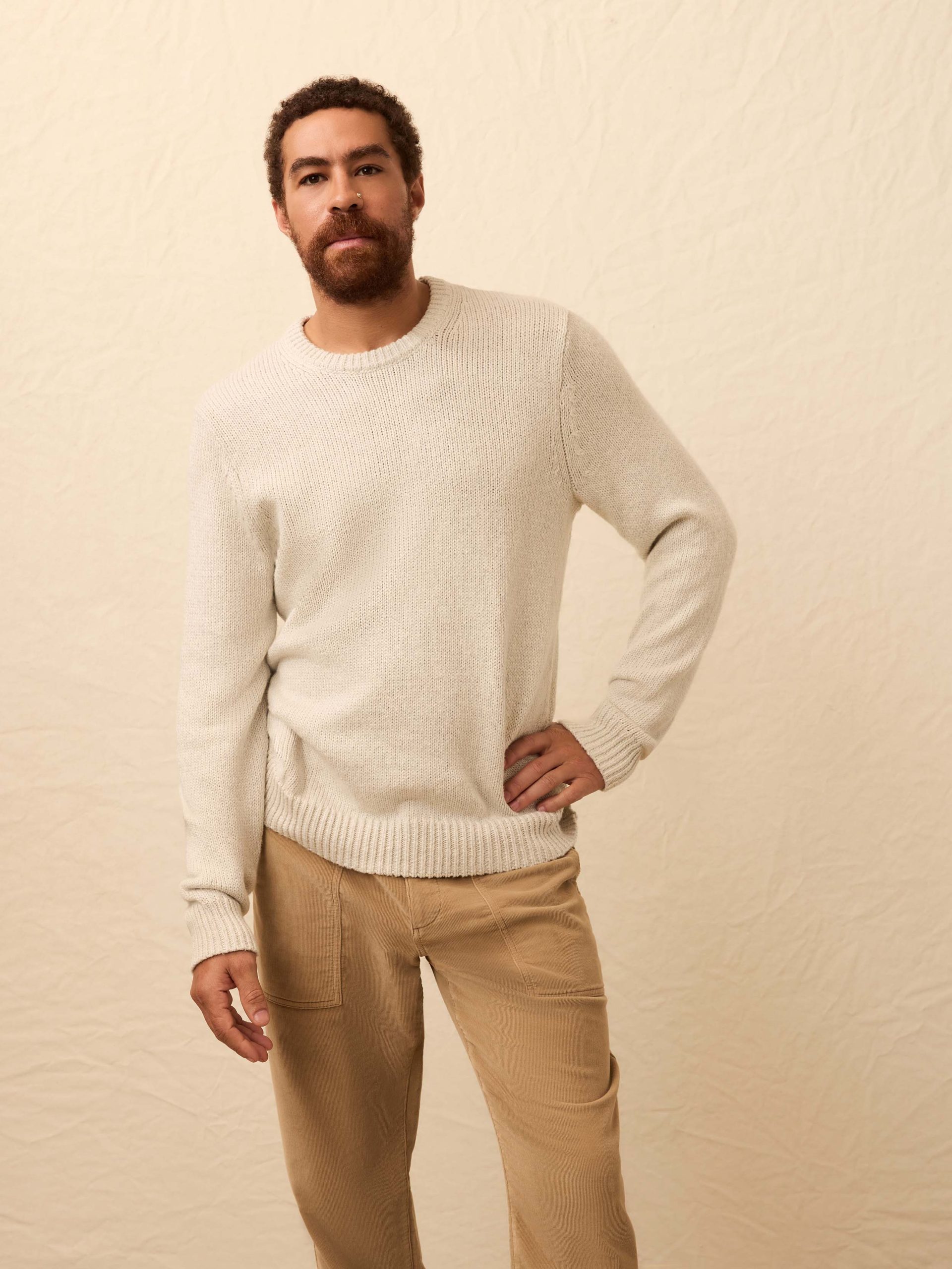 Heirloom Cotton Crewneck Sweater - Heather Grey - Image 2