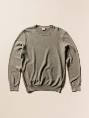 Light Weight Cotton Crewneck - Coastal Sage