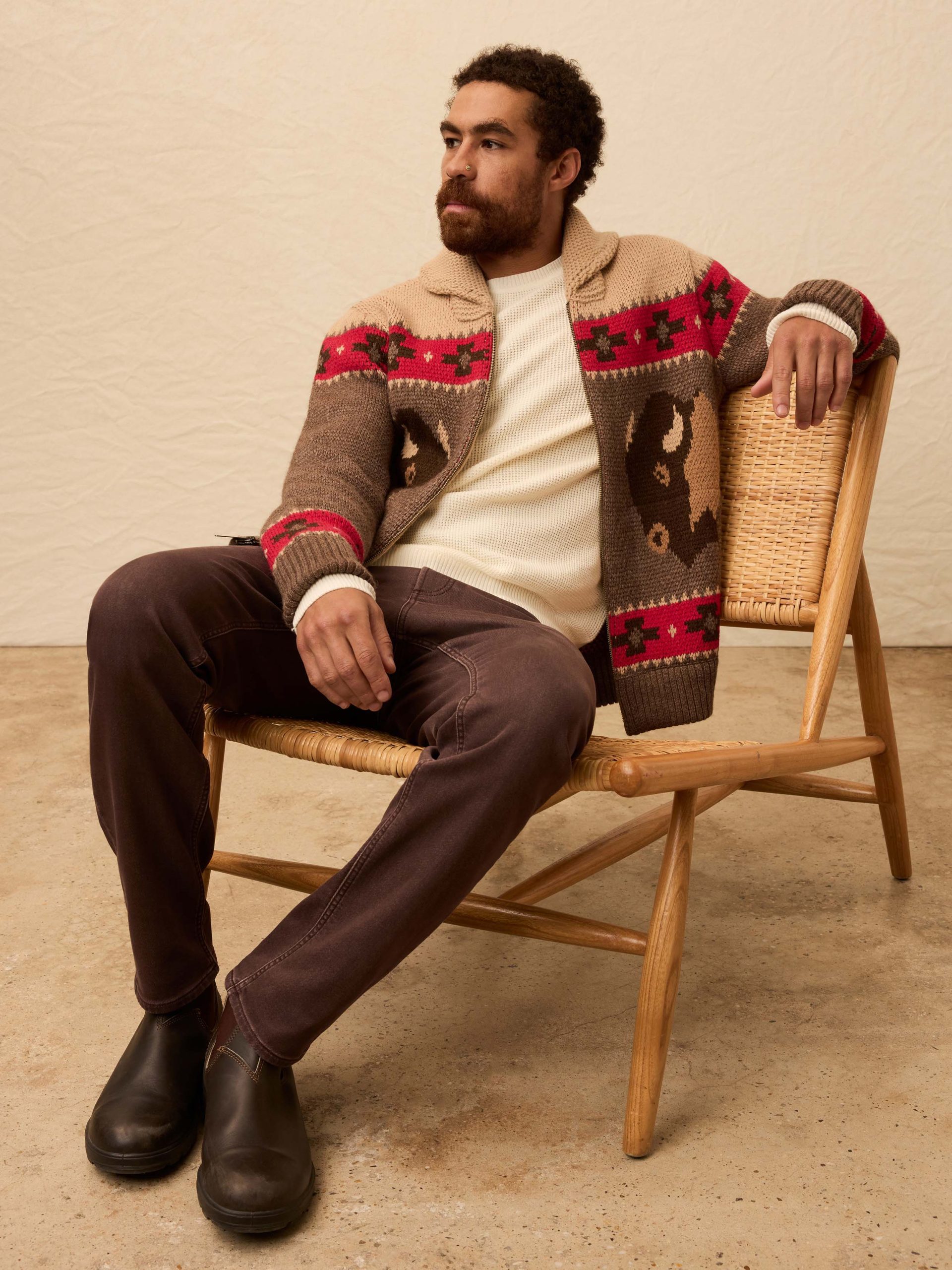 Steven Paul Judd Buffalo Zip Cardigan - Brown Winter Prairie - Image 3