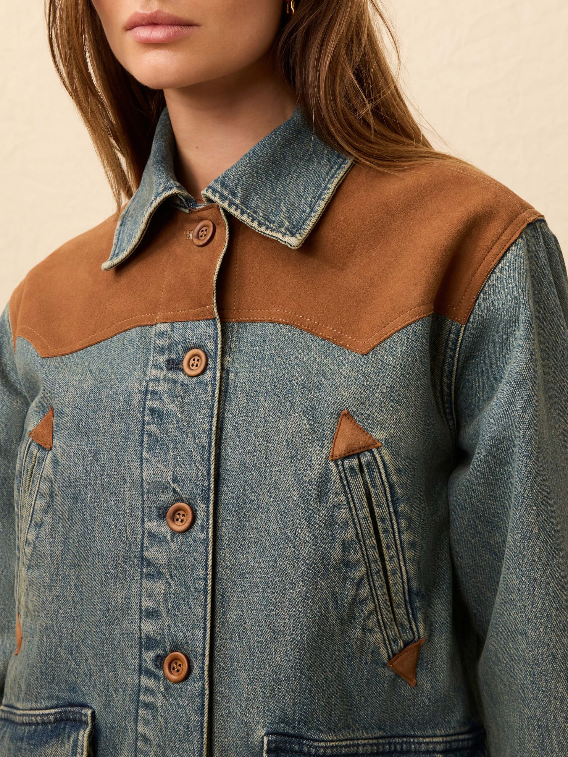 Ridge Back Denim Suede Jacket - Creekside Indigo Wash - Image 4