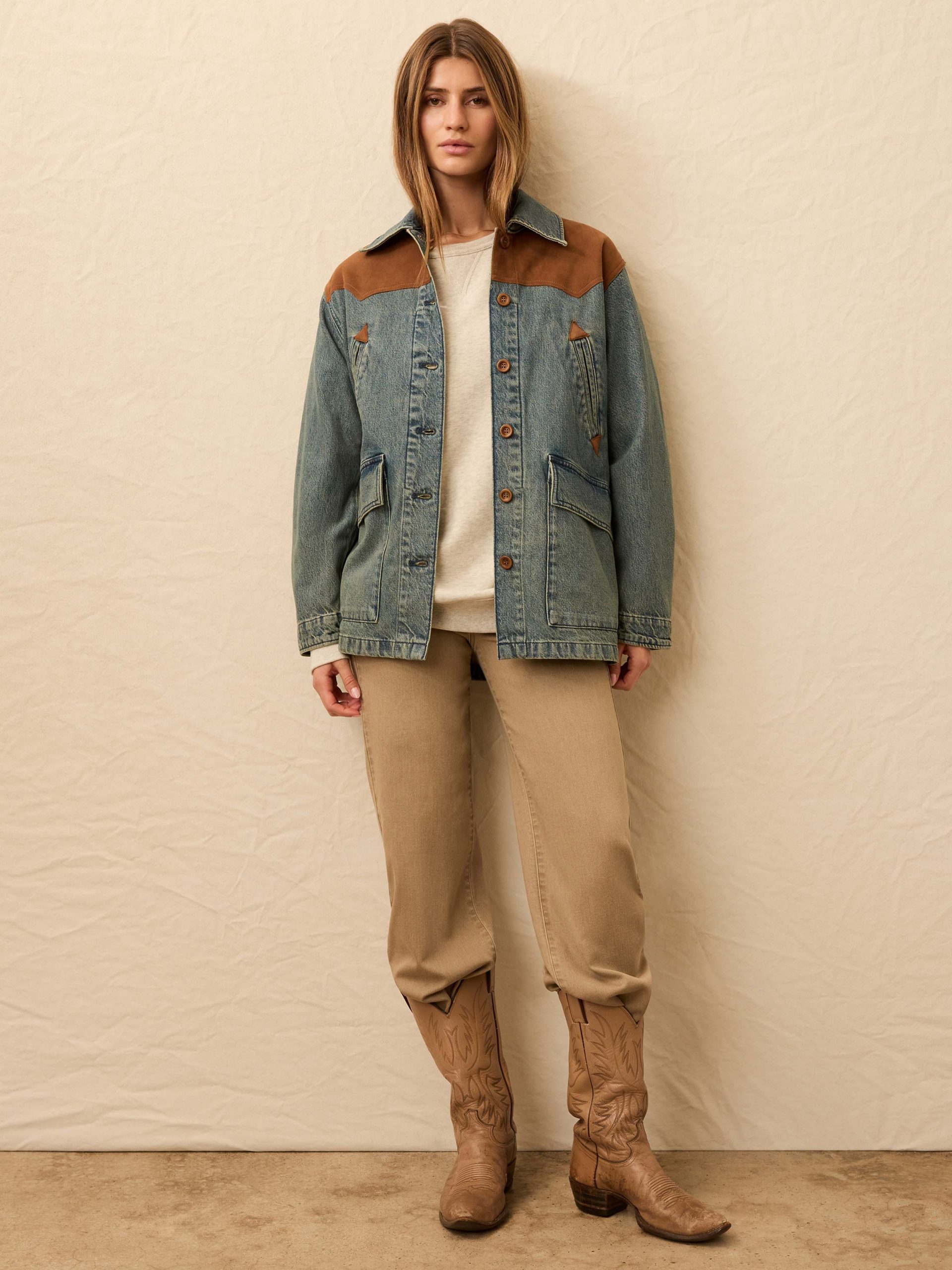 Ridge Back Denim Suede Jacket - Creekside Indigo Wash - Image 3