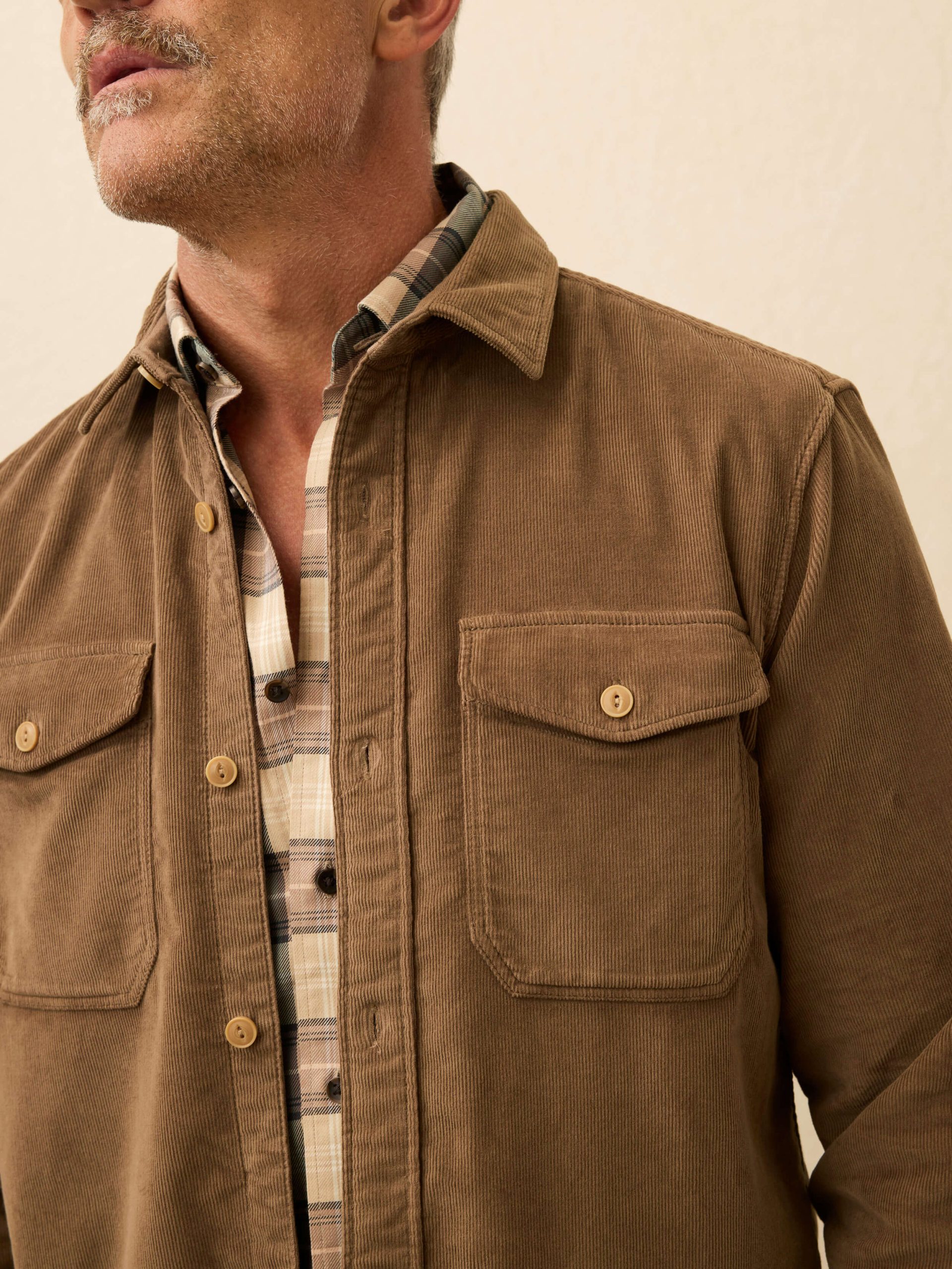 Stretch Terry Corduroy Workshirt - Timber - Image 2