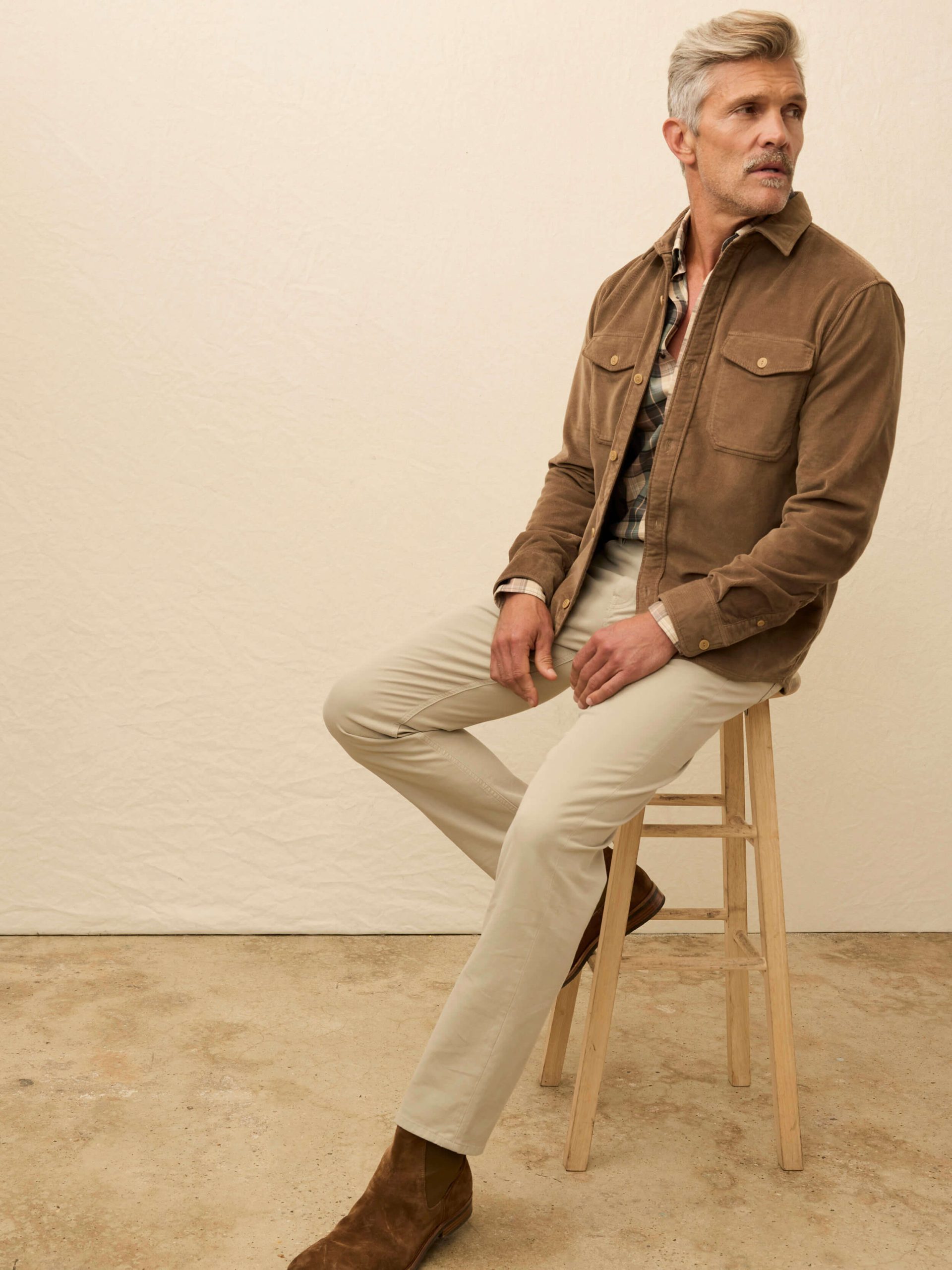 Stretch Terry Corduroy Workshirt - Timber - Image 3