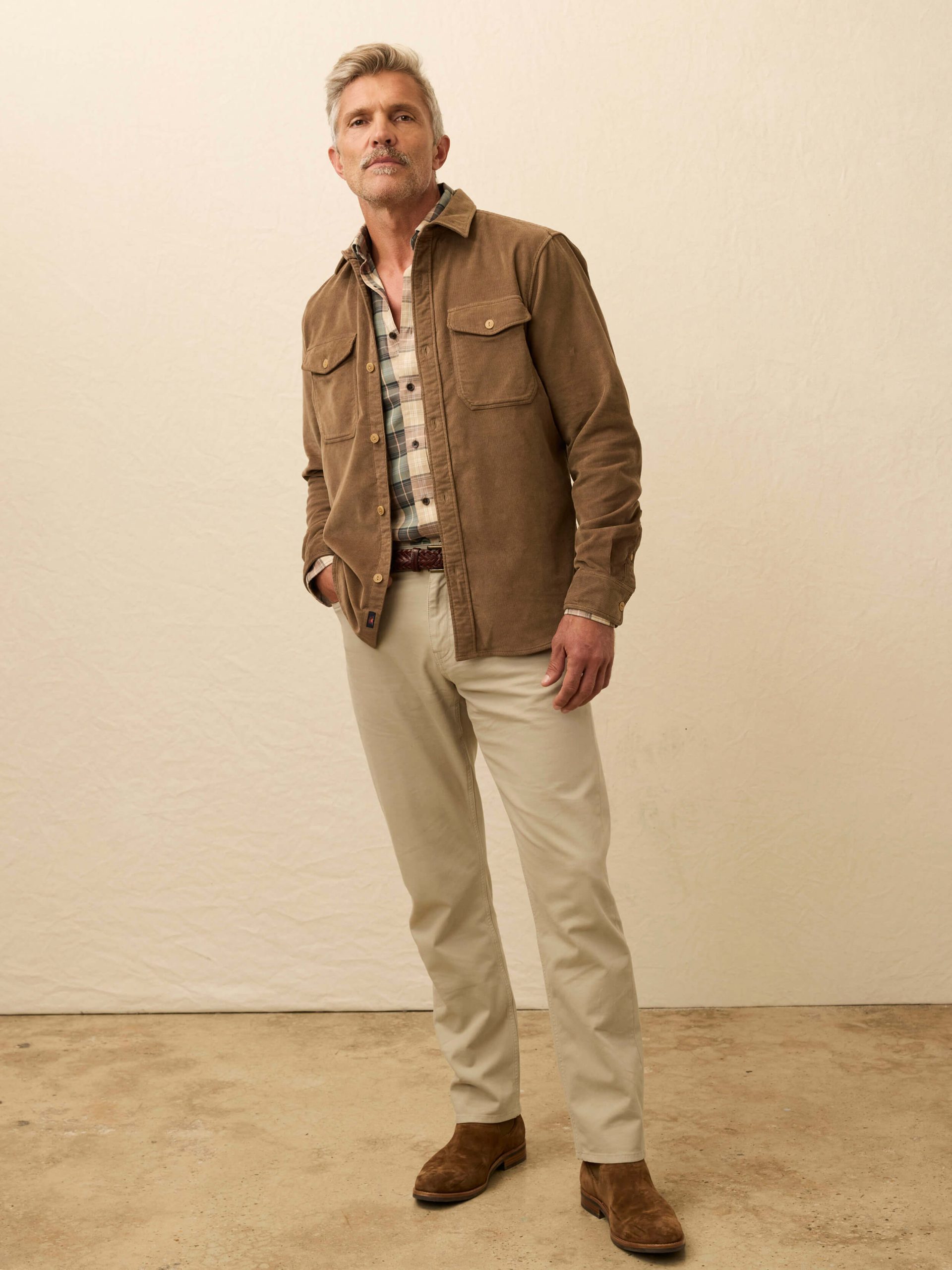 Stretch Terry Corduroy Workshirt - Timber - Image 4
